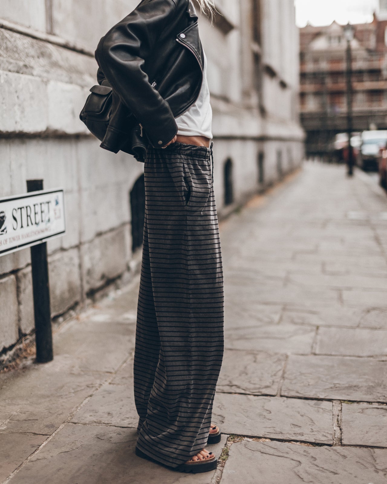 The Dark Striped Cozy Pants