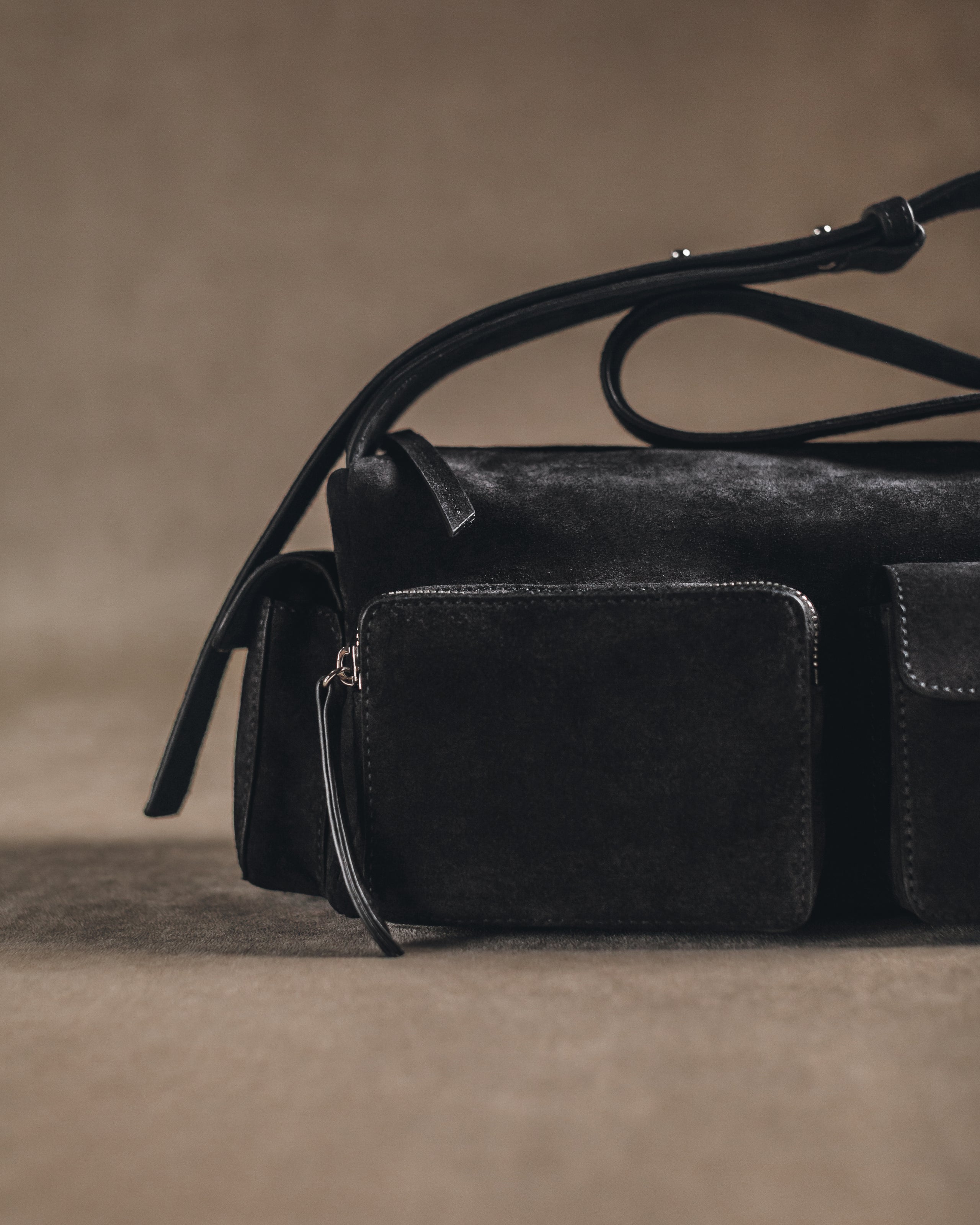 The Dark Suede Minou Bag