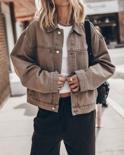 idem loose denim jacket ブラウン MIKUTA | The Chestnut Loose Denim Jacket