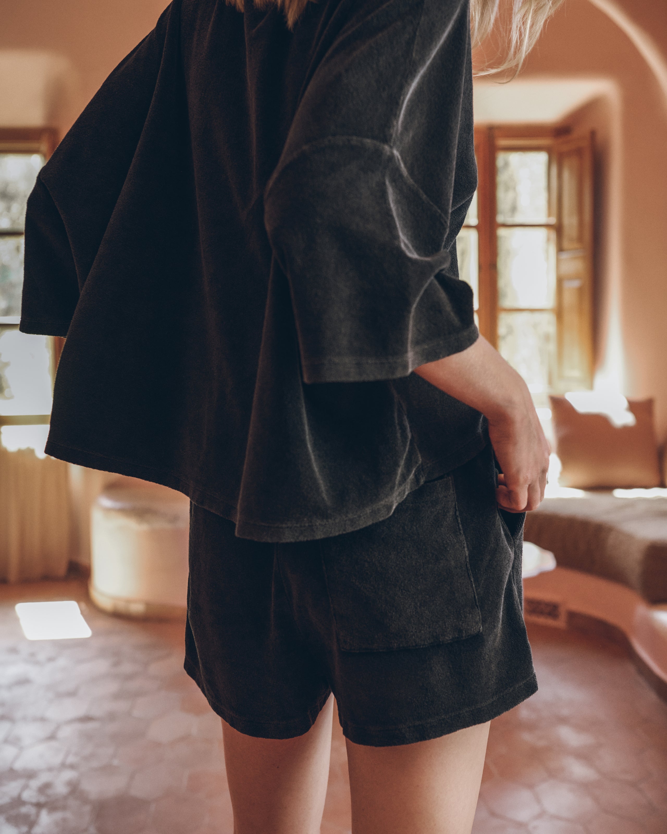 The Dark Towelling Co-Ord Shorts