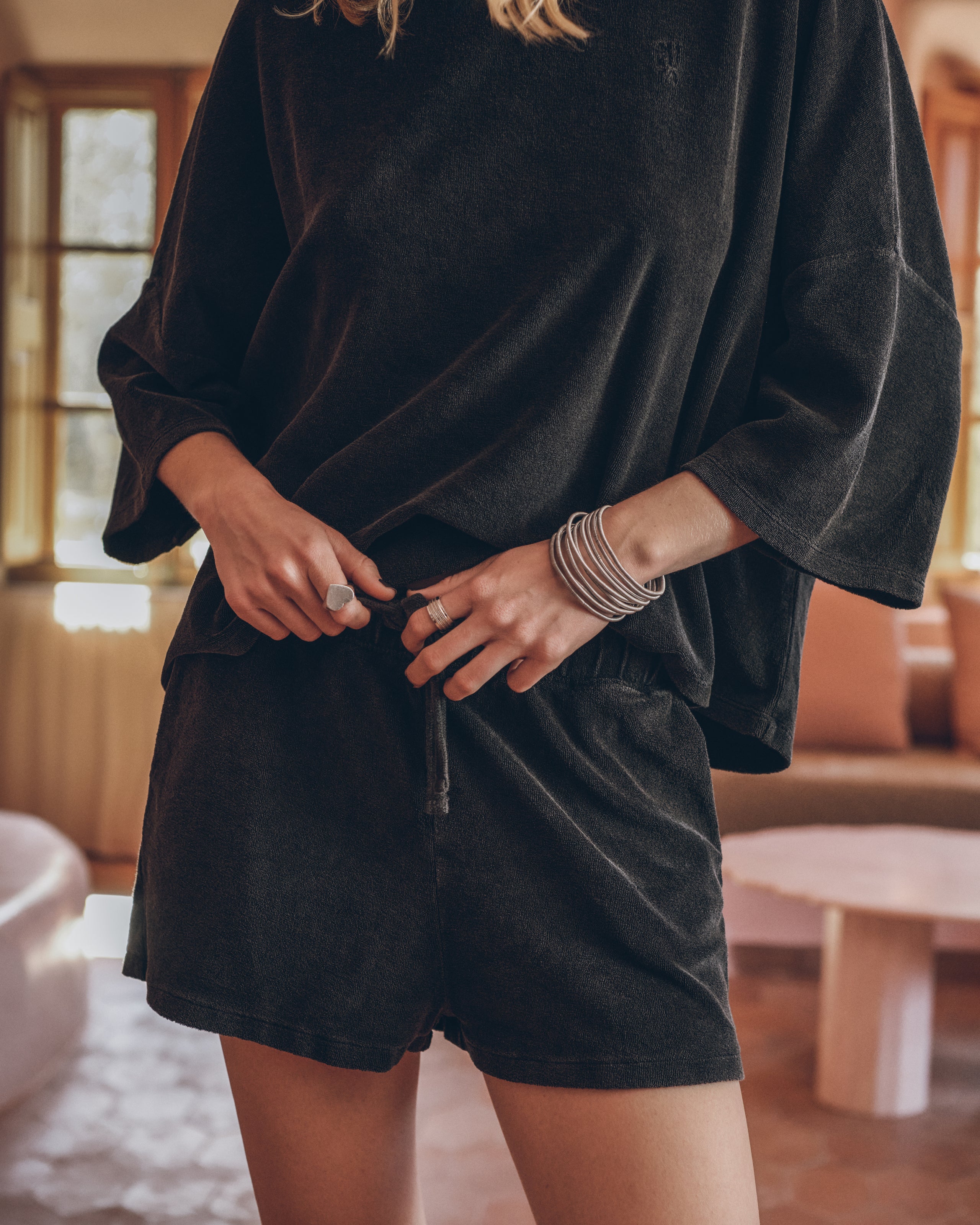 The Dark Towelling Co-Ord Shorts