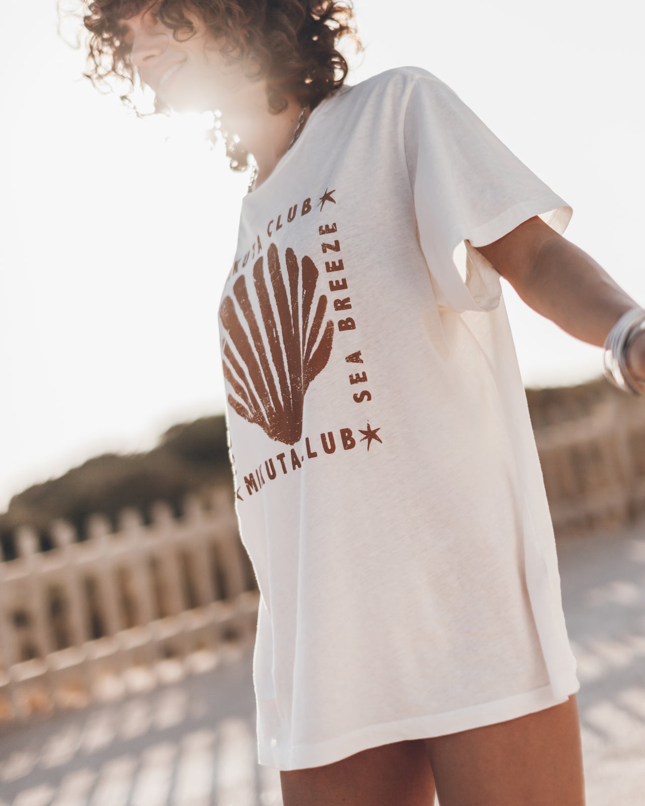 The Ecru Coral Relaxed T-Shirt