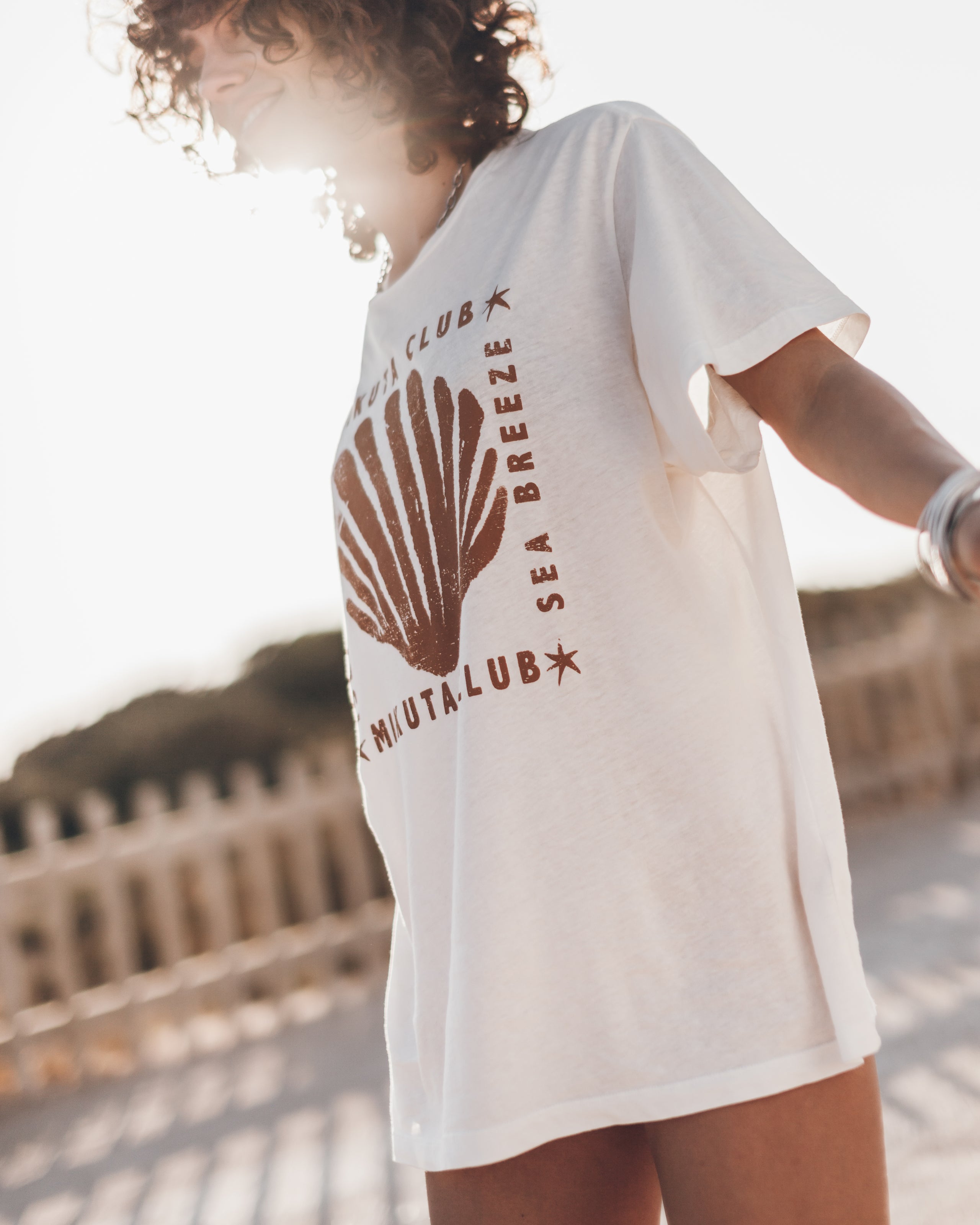 The Ecru Coral Relaxed T-Shirt