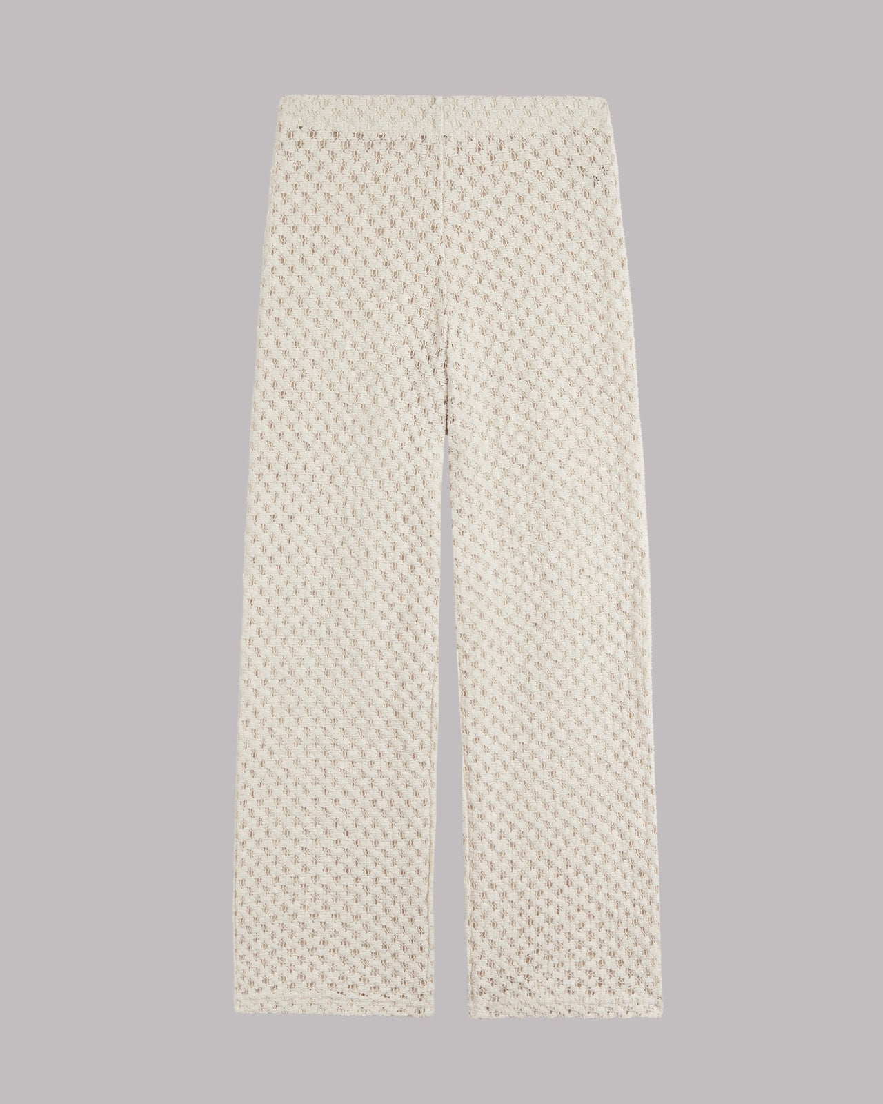 The Ecru Crochet Pants Product Shot - Product photo