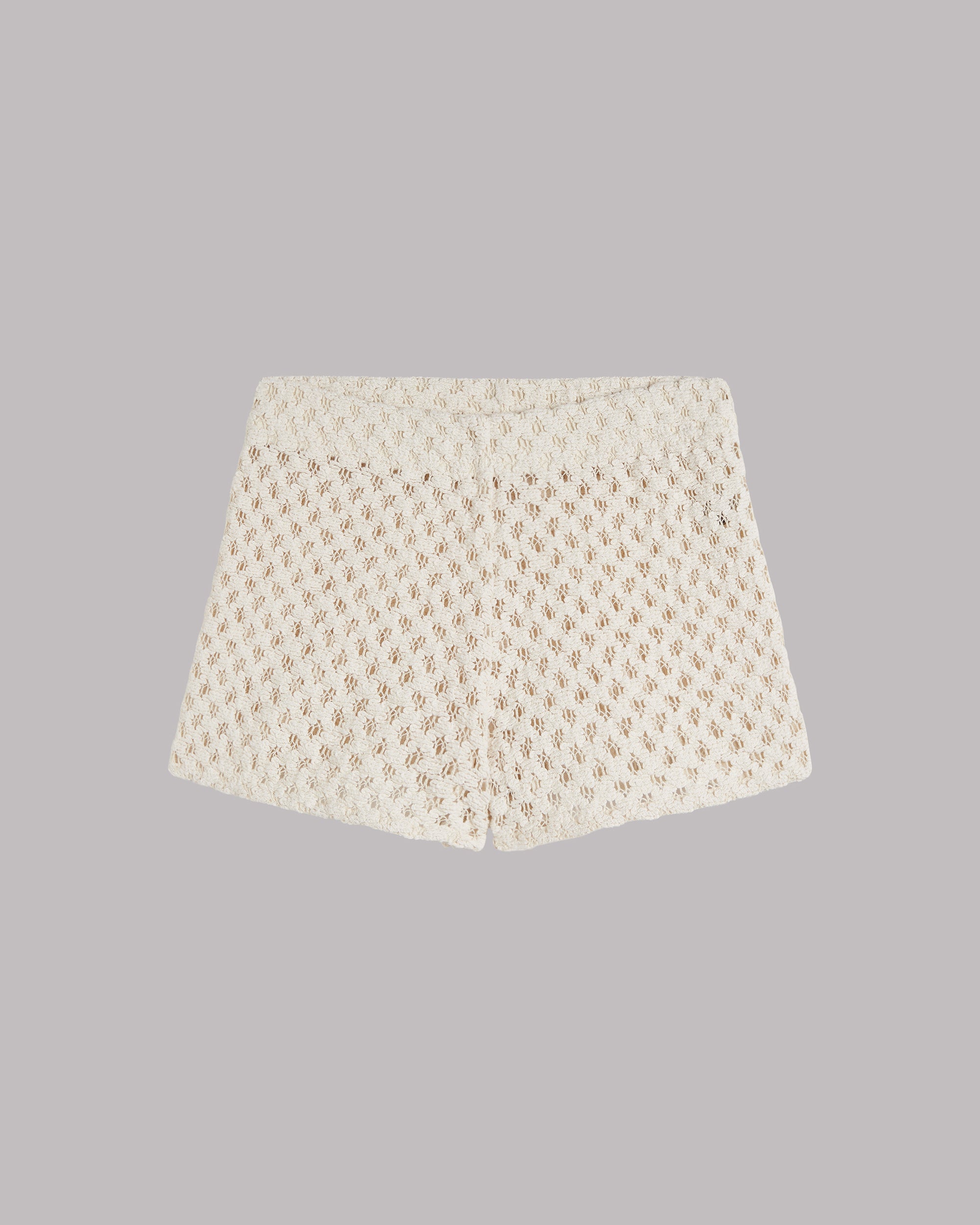 The Ecru Crochet Shorts Product Shot - Product photo