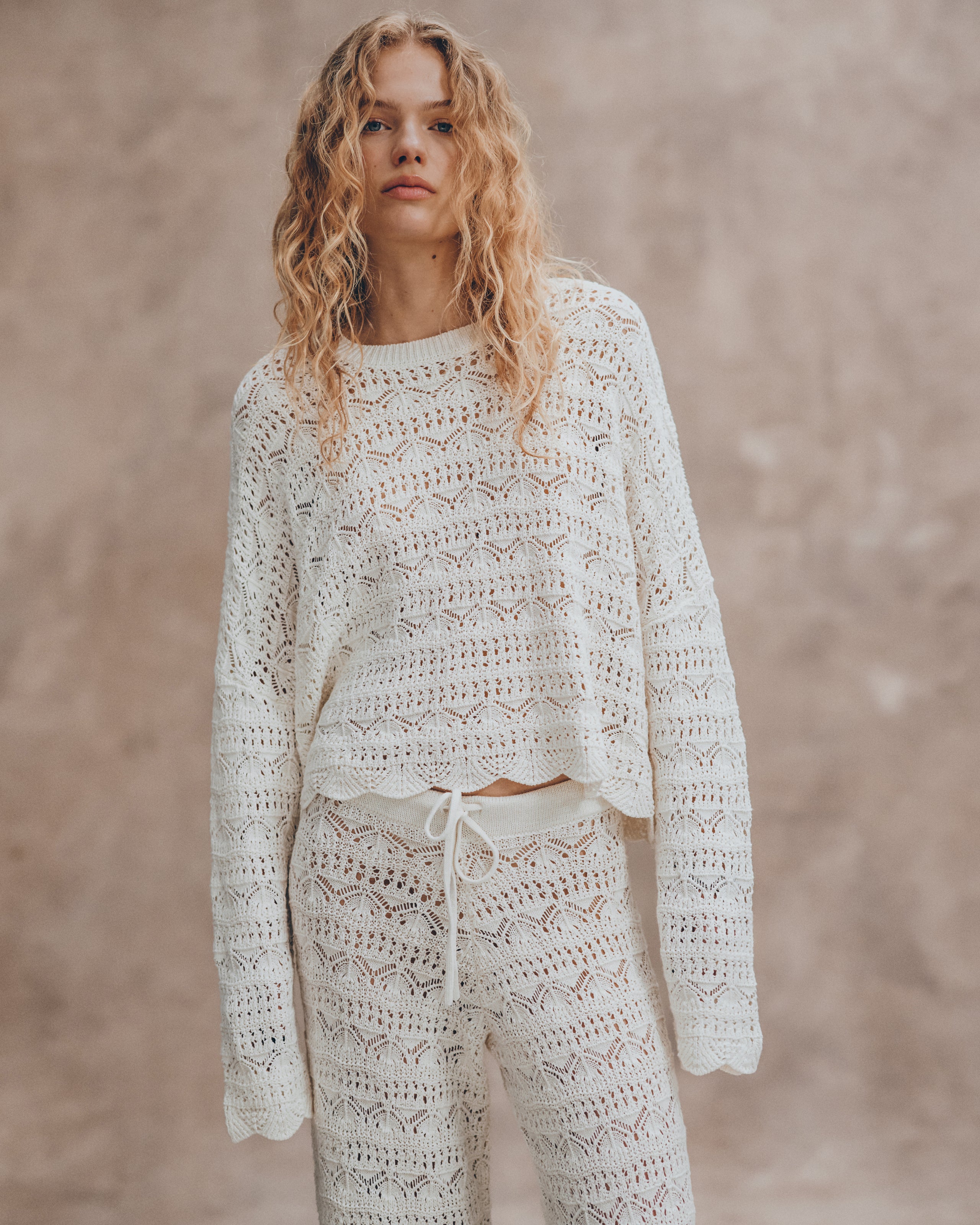 The Ecru Crochet Sweater