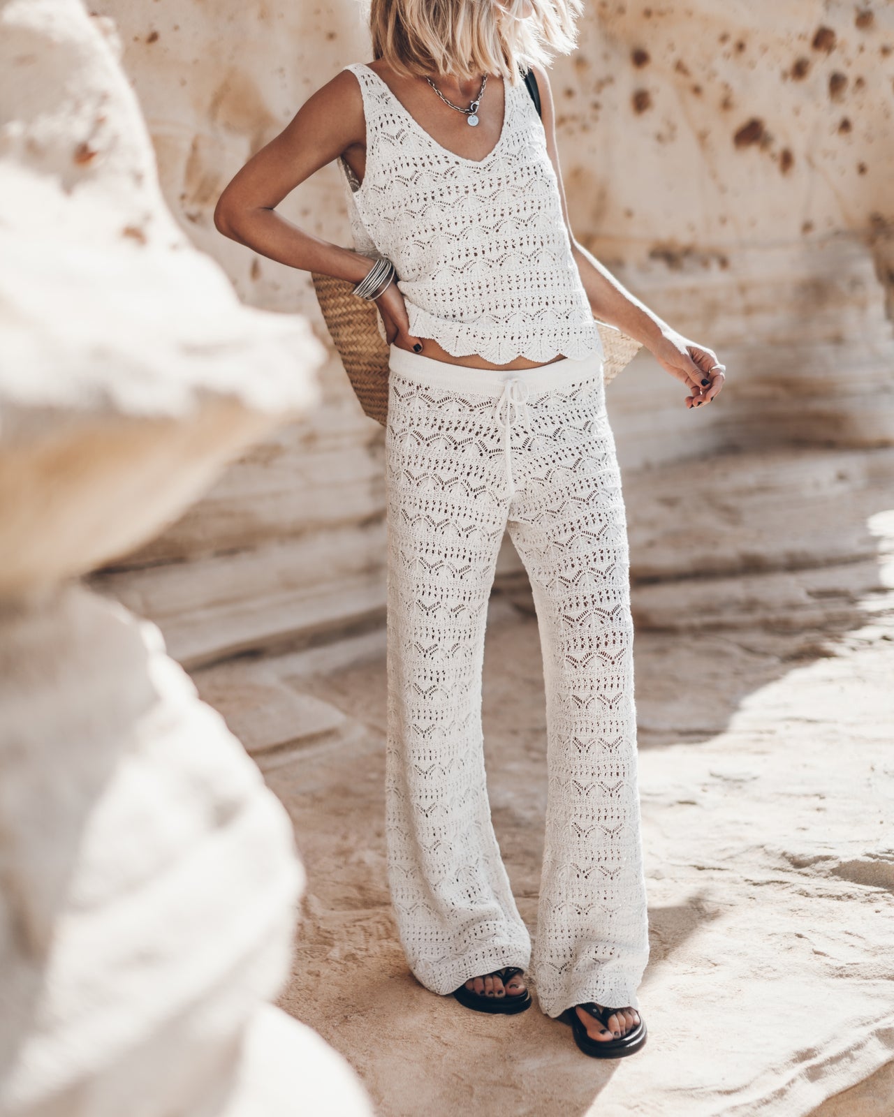The Ecru Crochet Tank Top