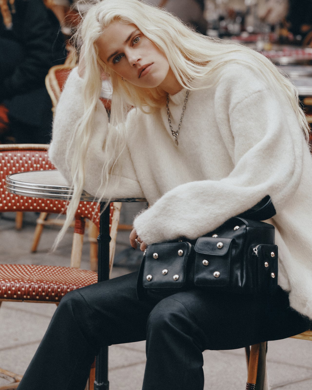 The Ecru Fluffy Alpaca Knit Sweater
