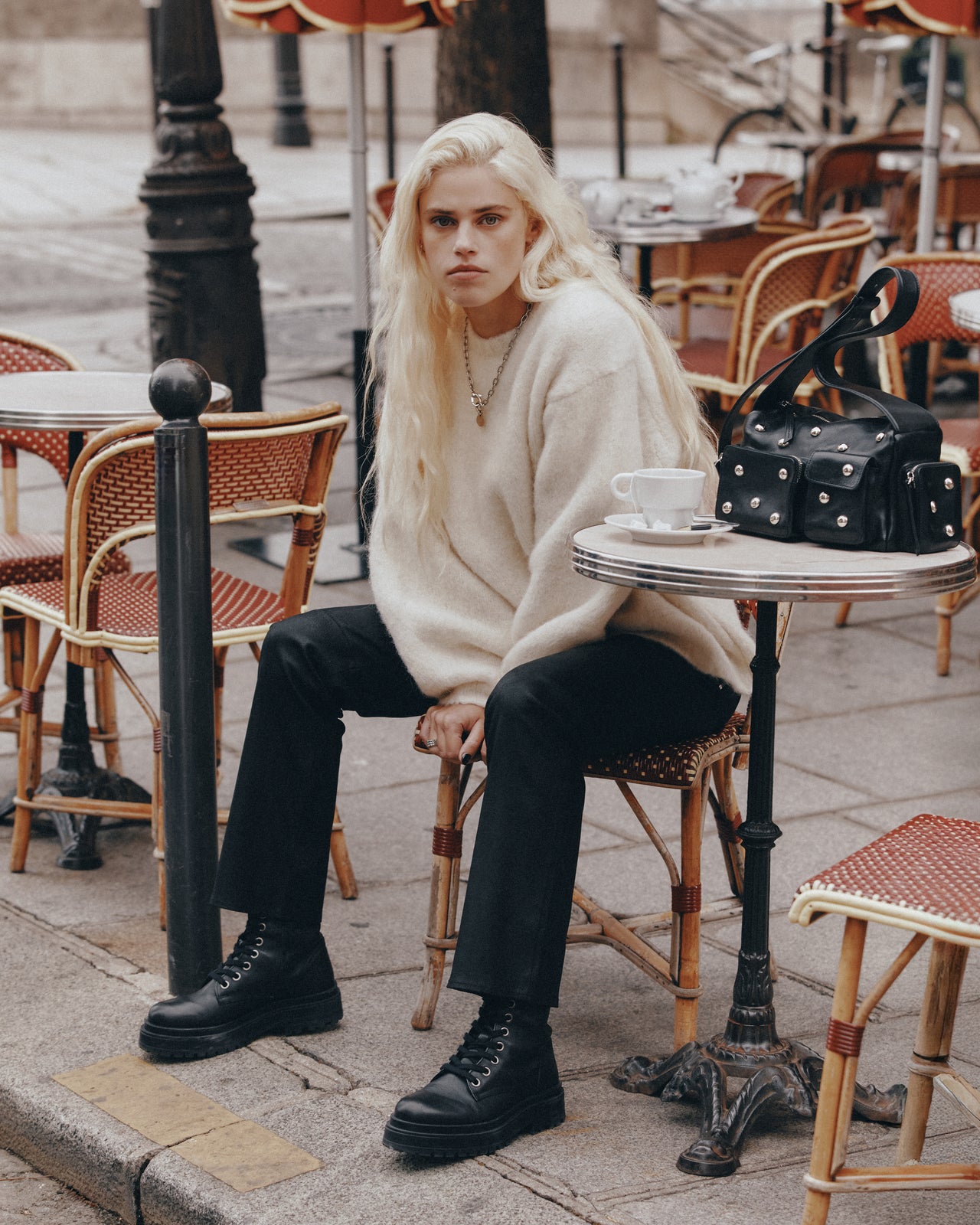The Ecru Fluffy Alpaca Knit Sweater