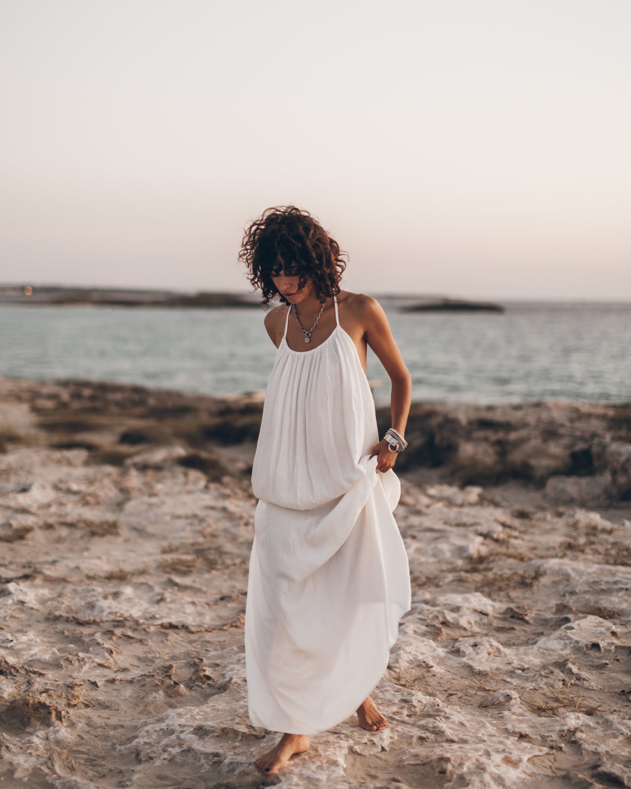 The Ecru Long Beach Dress