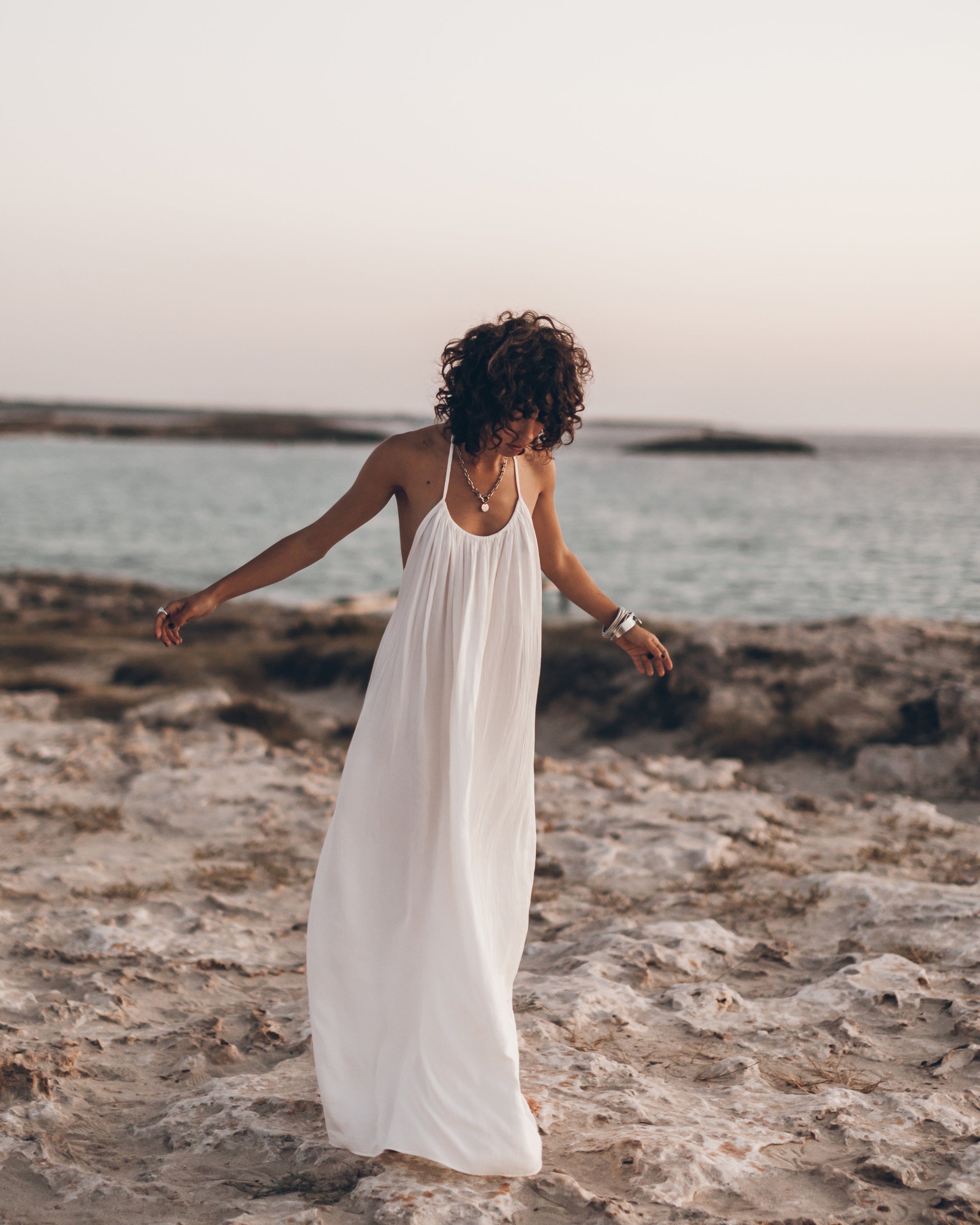 The Ecru Long Beach Dress