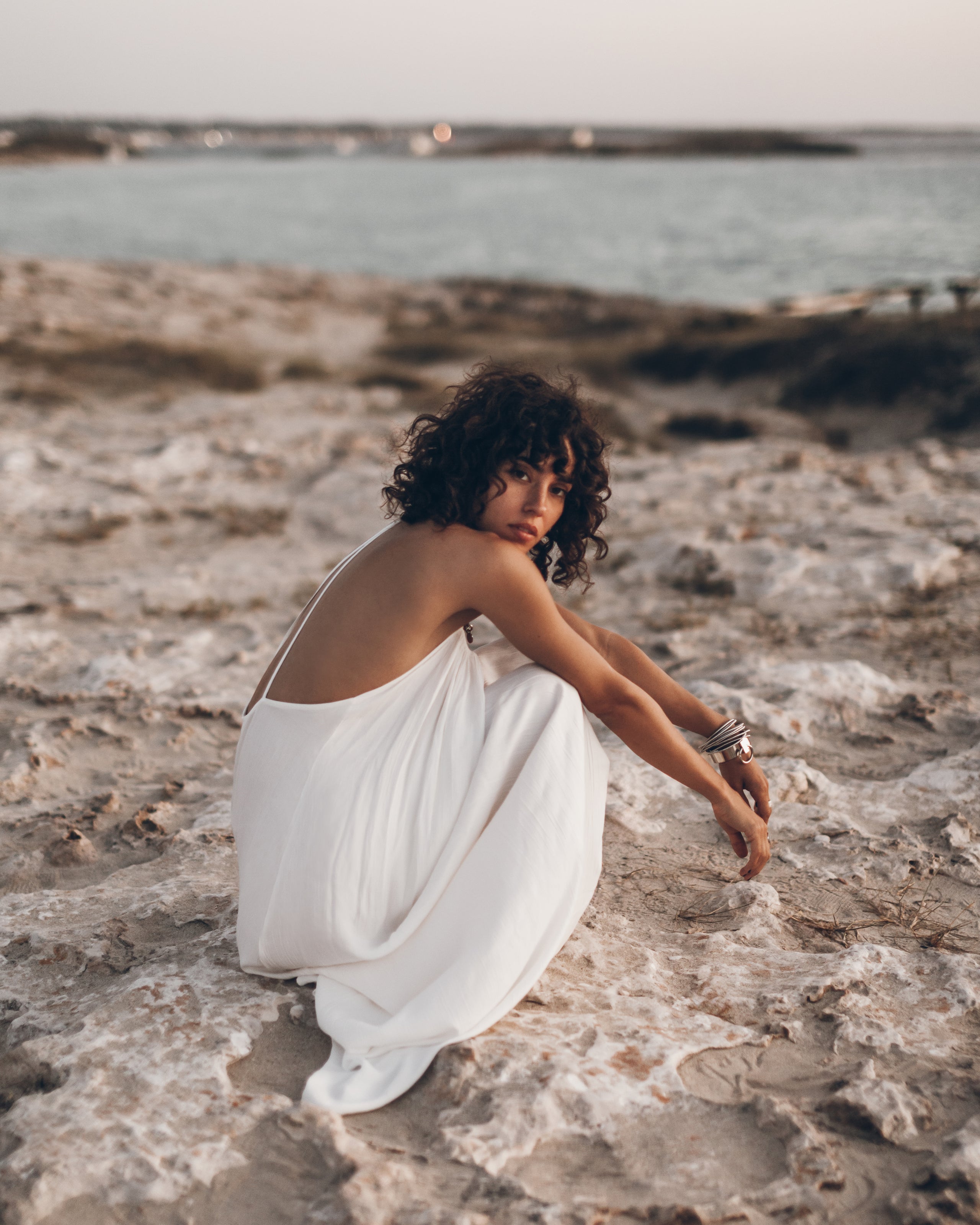 The Ecru Long Beach Dress
