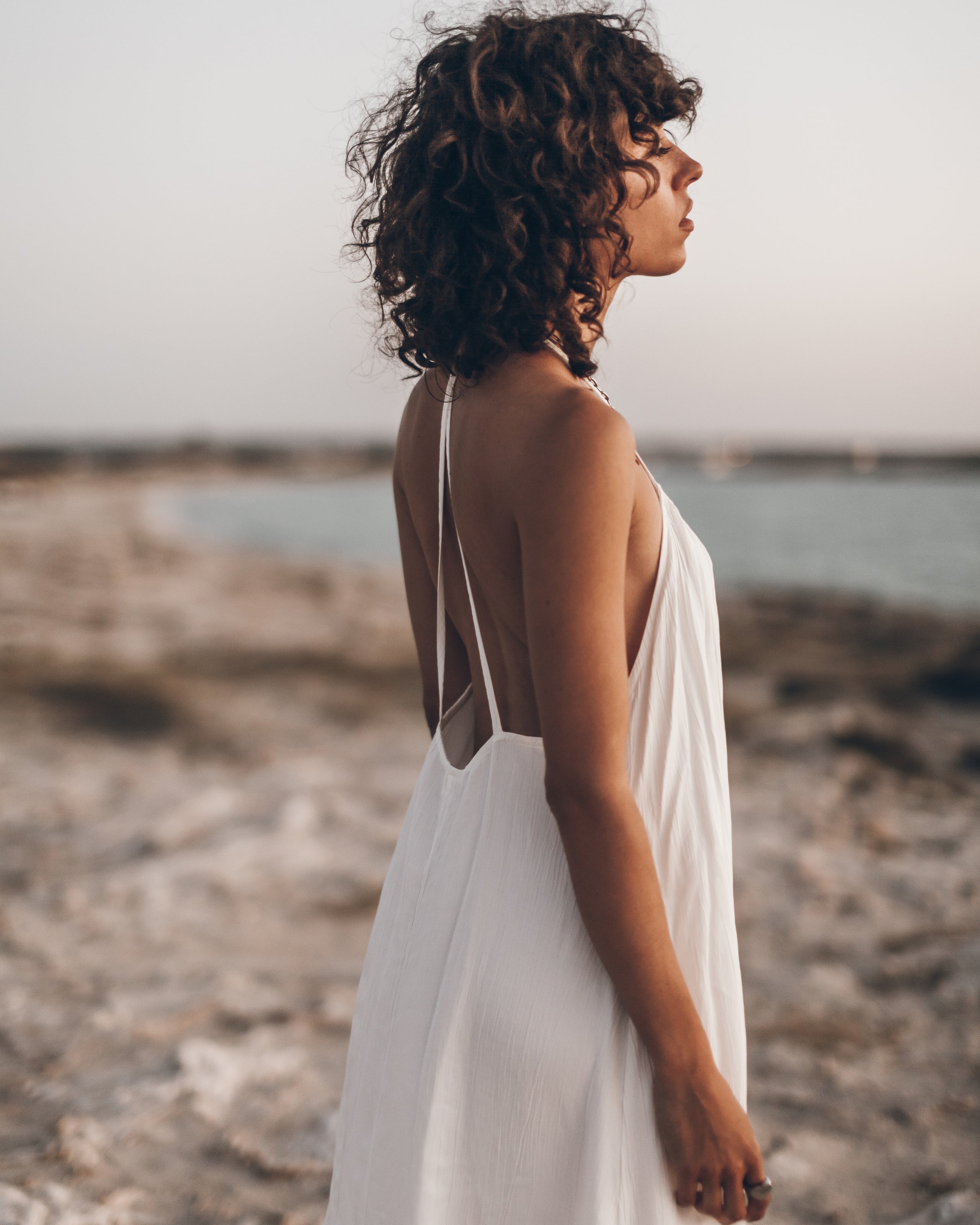 The Ecru Long Beach Dress