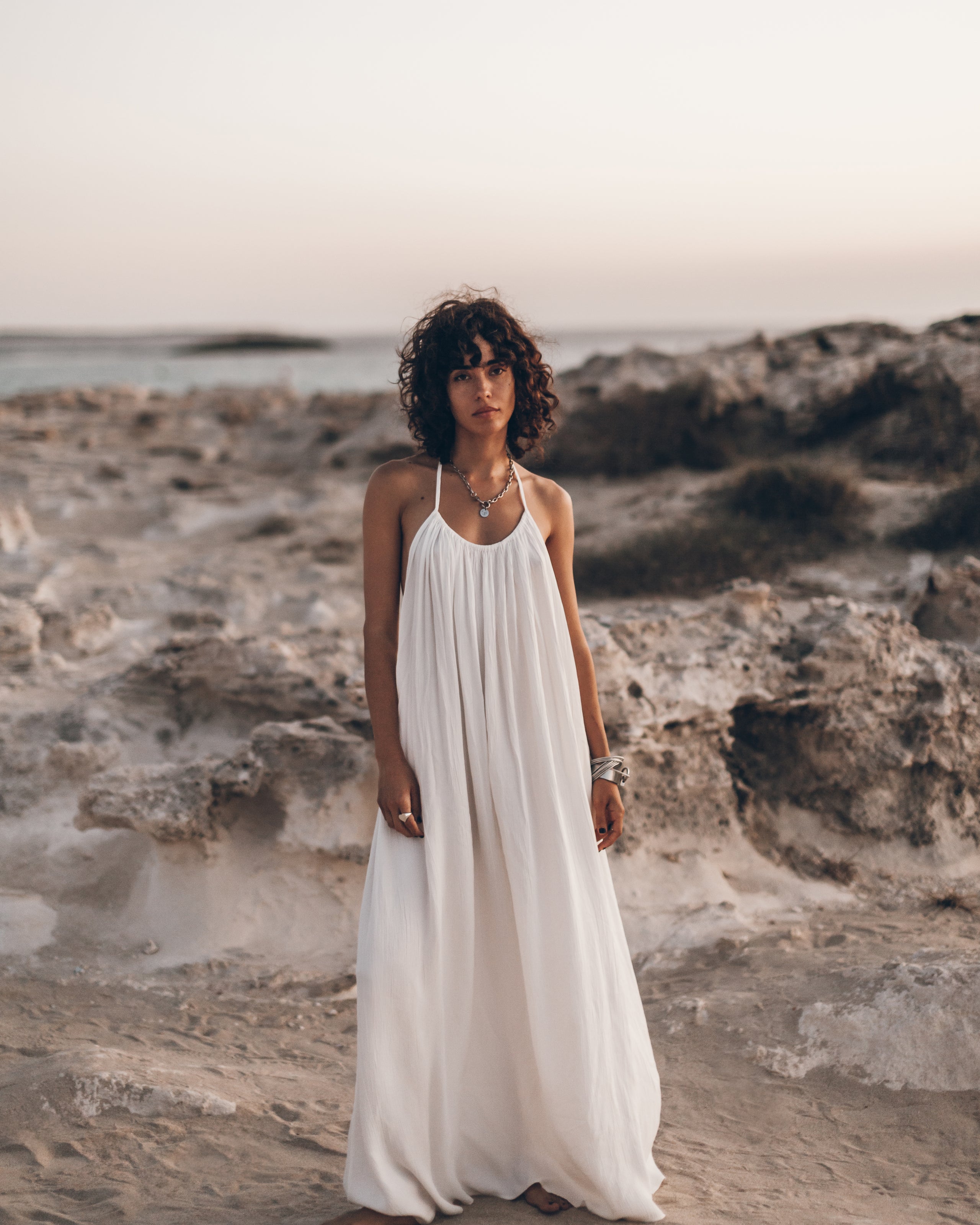 The Ecru Long Beach Dress