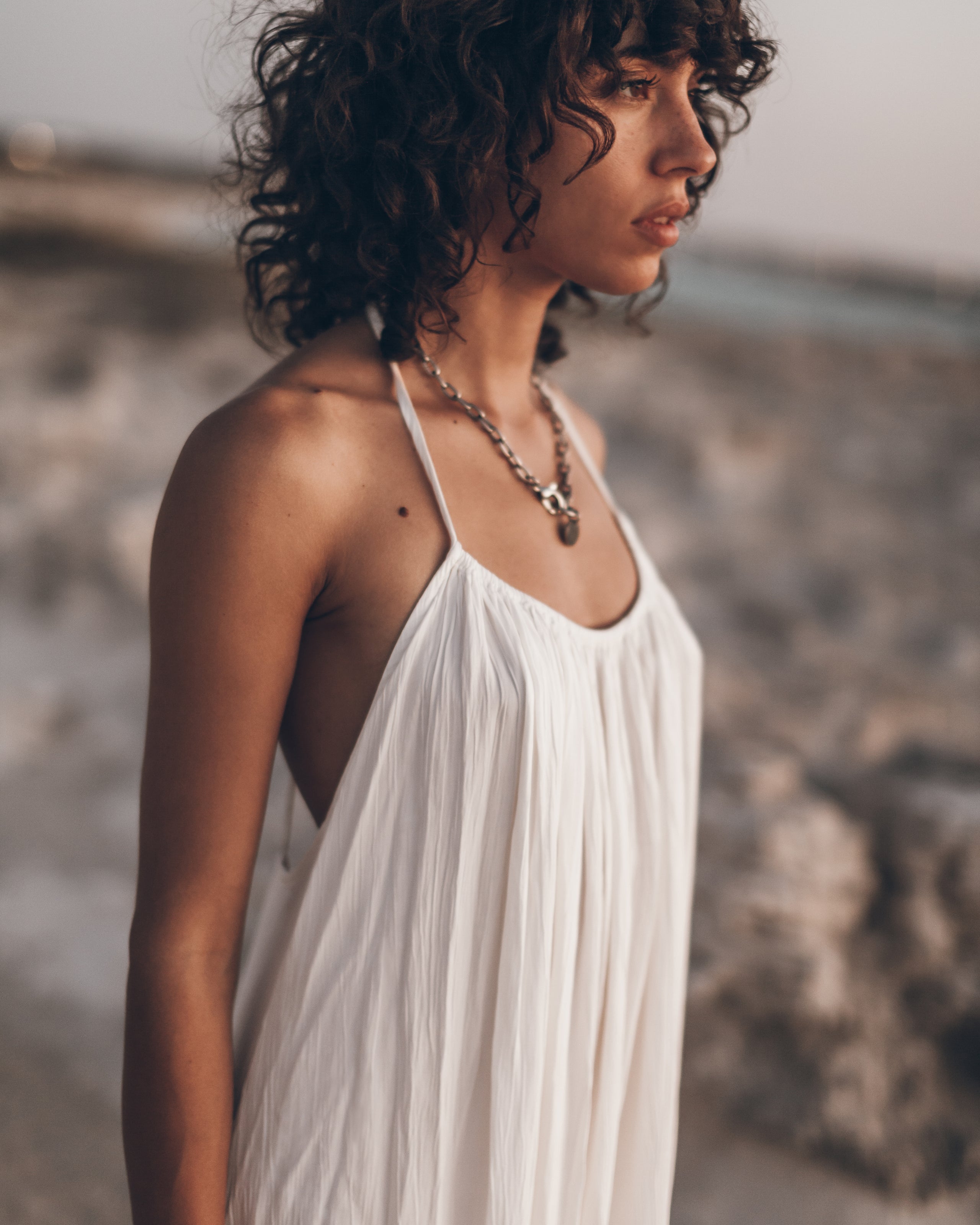 The Ecru Long Beach Dress