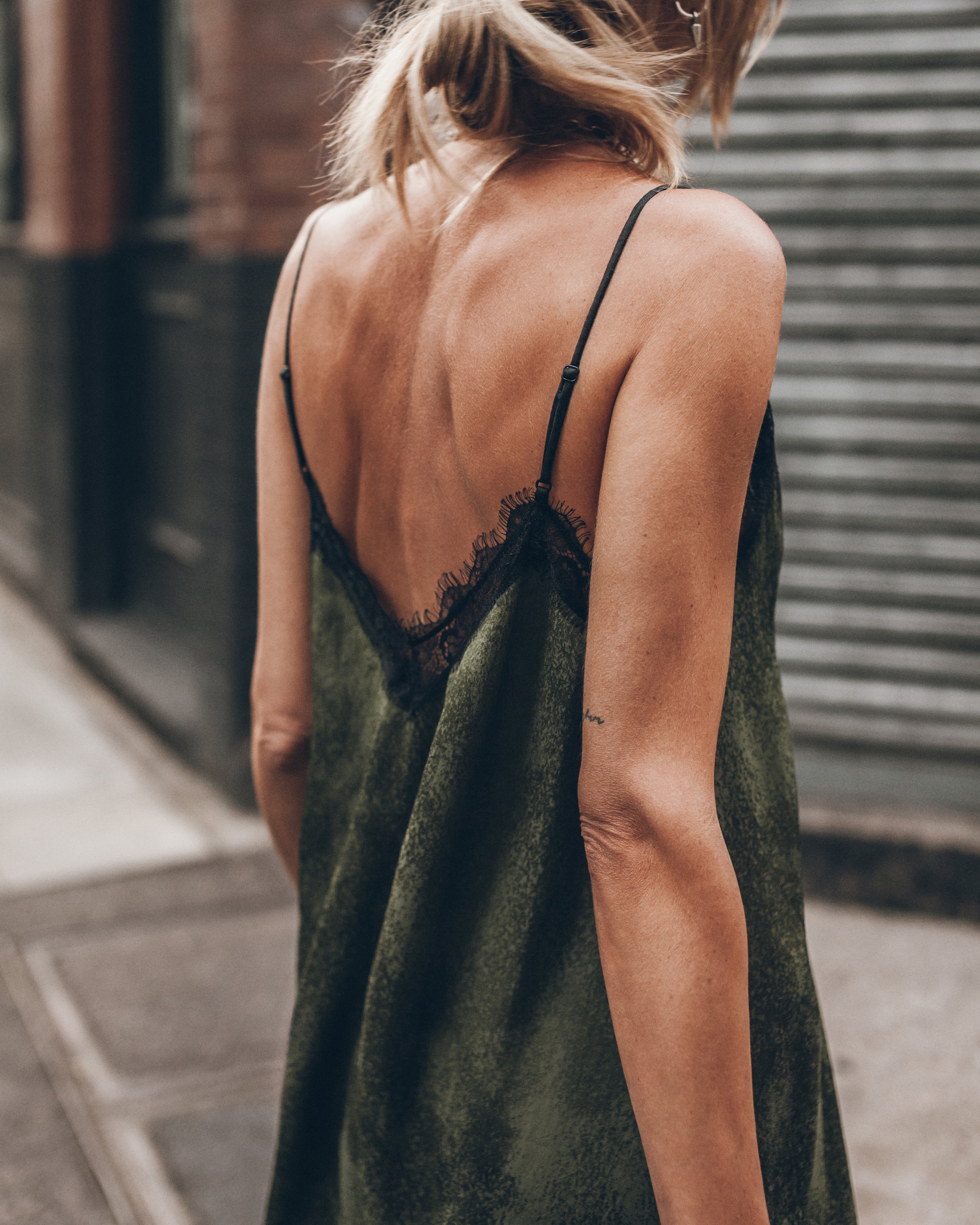 The Green Laced Jacquard Dress