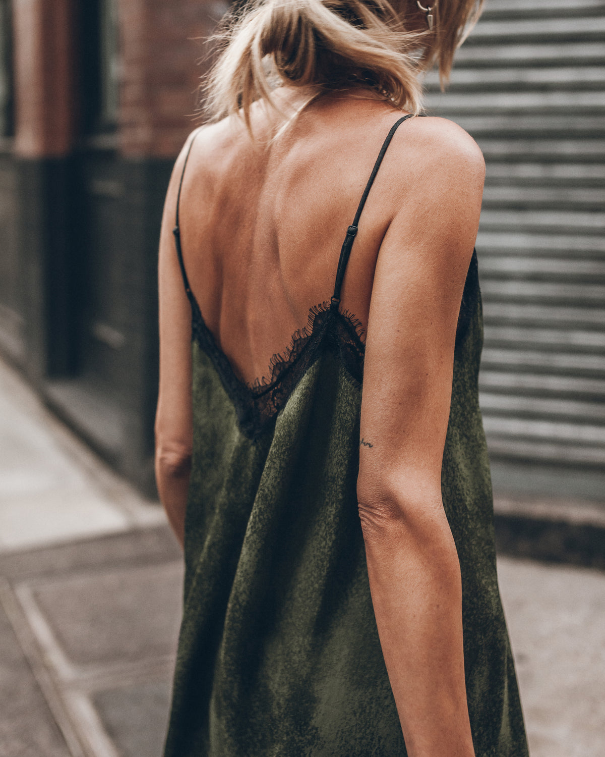 The Green Laced Jacquard Dress