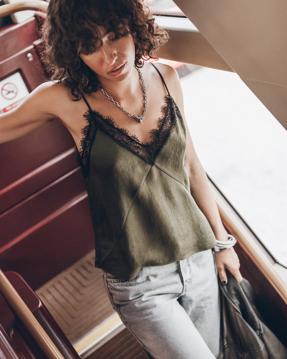 The Green Laced Jacquard Top