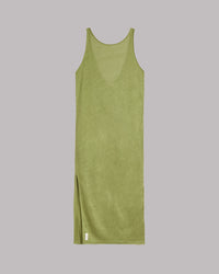 The Green Low Back Linen Tank Dress