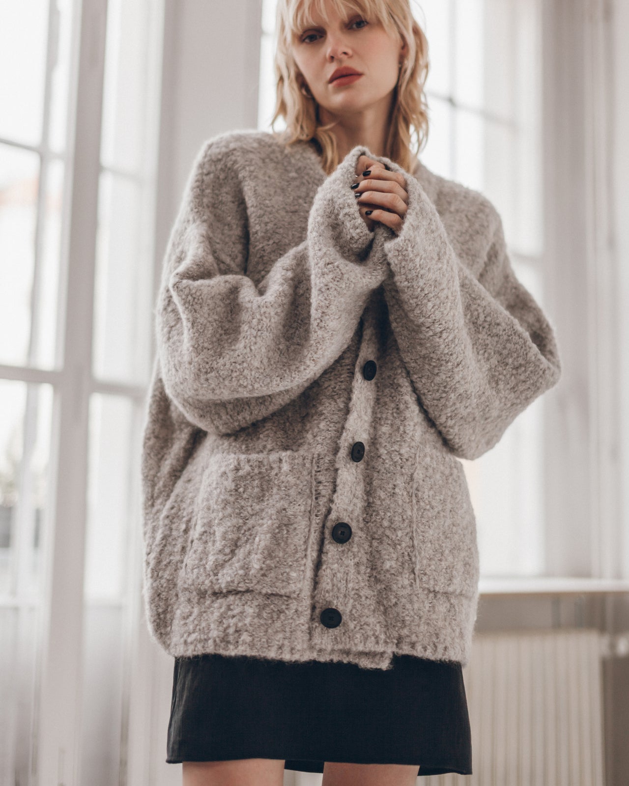 The Grey Alpaca Cardigan