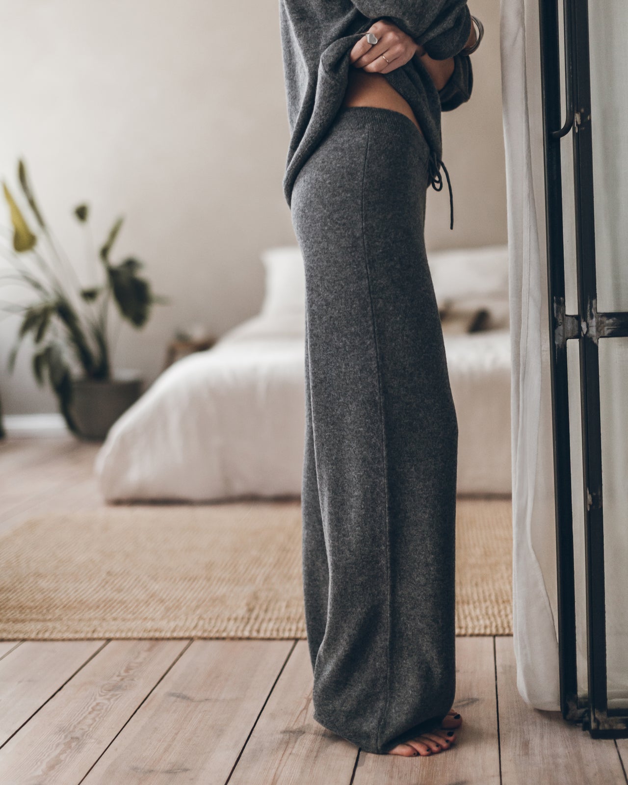 The Grey Cashmere Knitted Pants