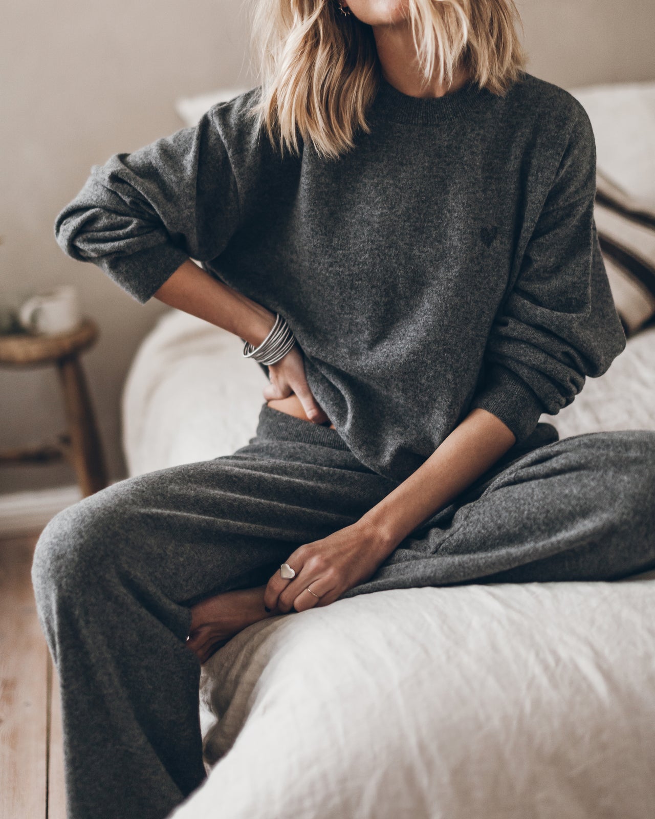 The Grey Cashmere Knitted Sweater