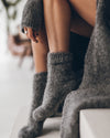 The Grey Fluffy Alpaca Knit Socks