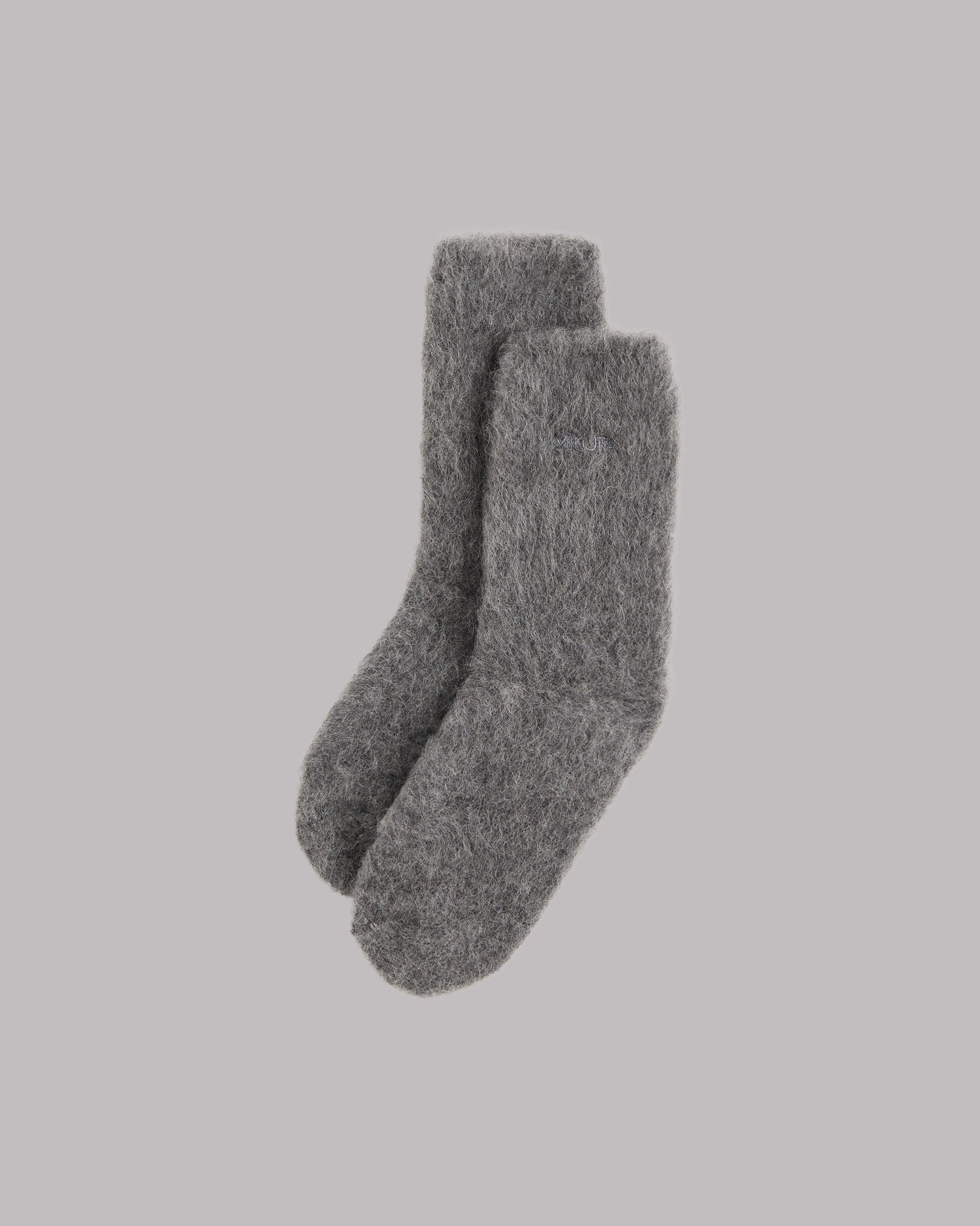 The Grey Fluffy Alpaca Knit Socks