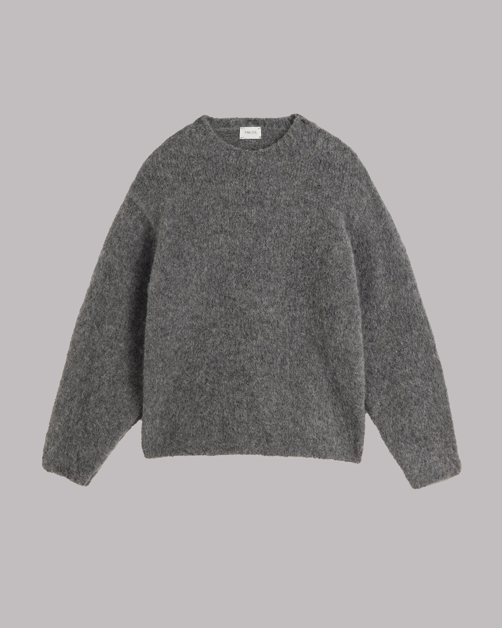 The Grey Fluffy Alpaca Knit Sweater
