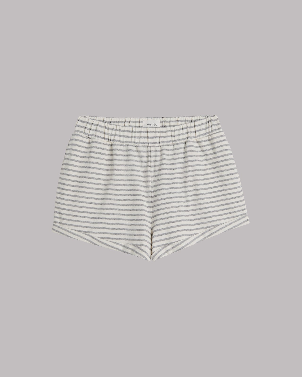 The Grey Striped Cotton Shorts