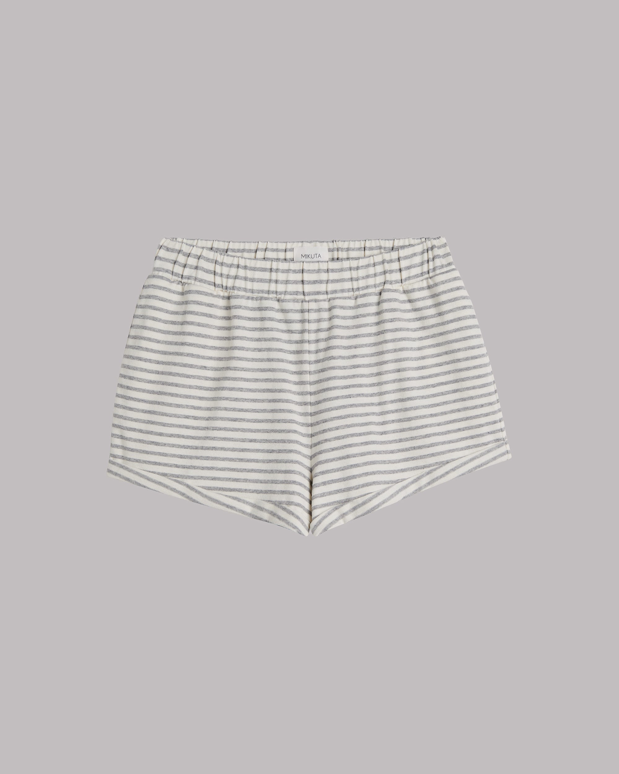 The Grey Striped Cotton Shorts