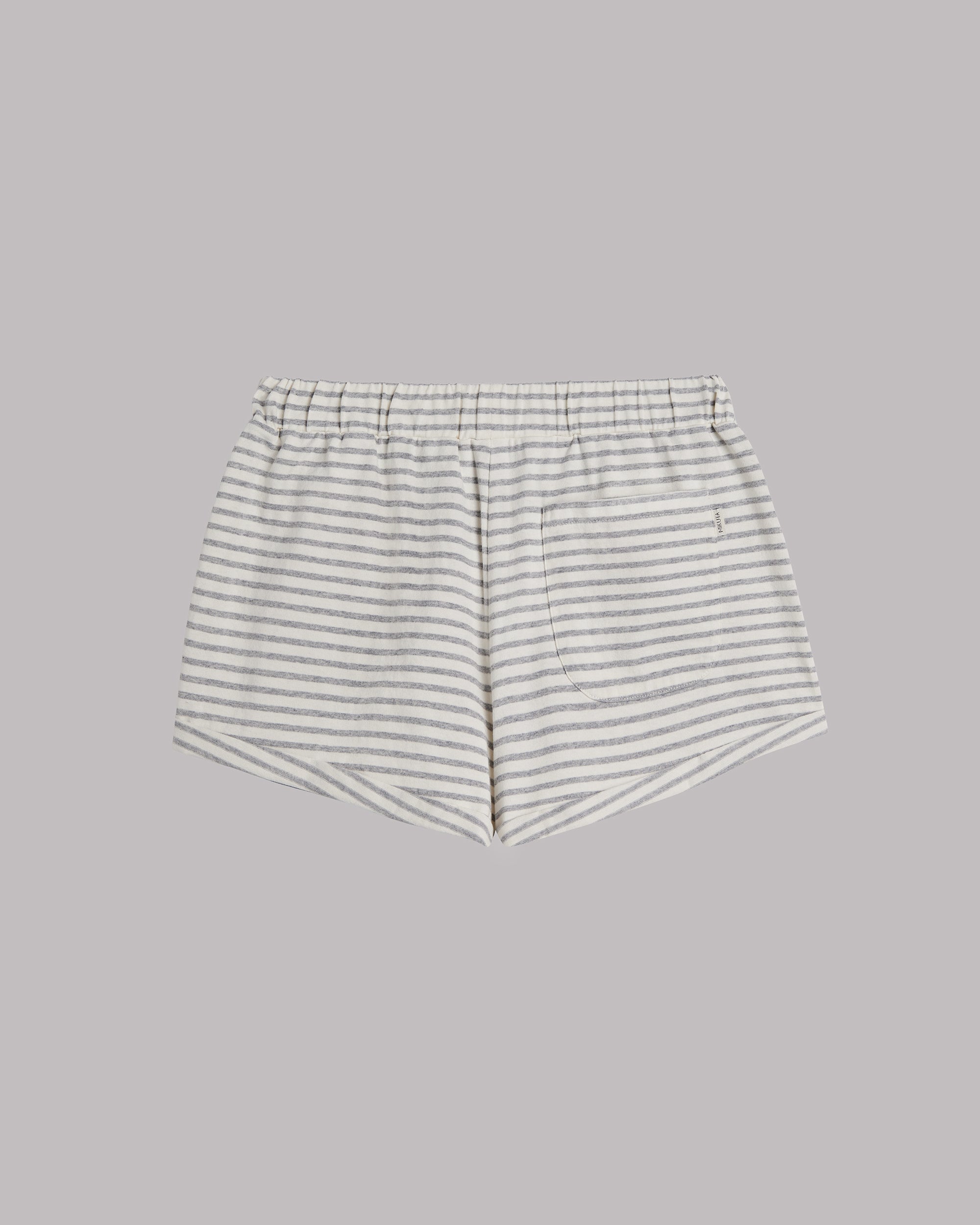 The Grey Striped Cotton Shorts