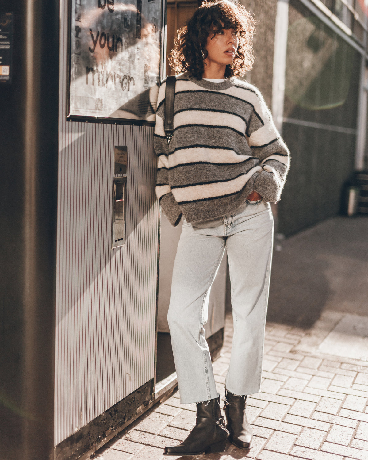 The Grey Striped Knitted Sweater