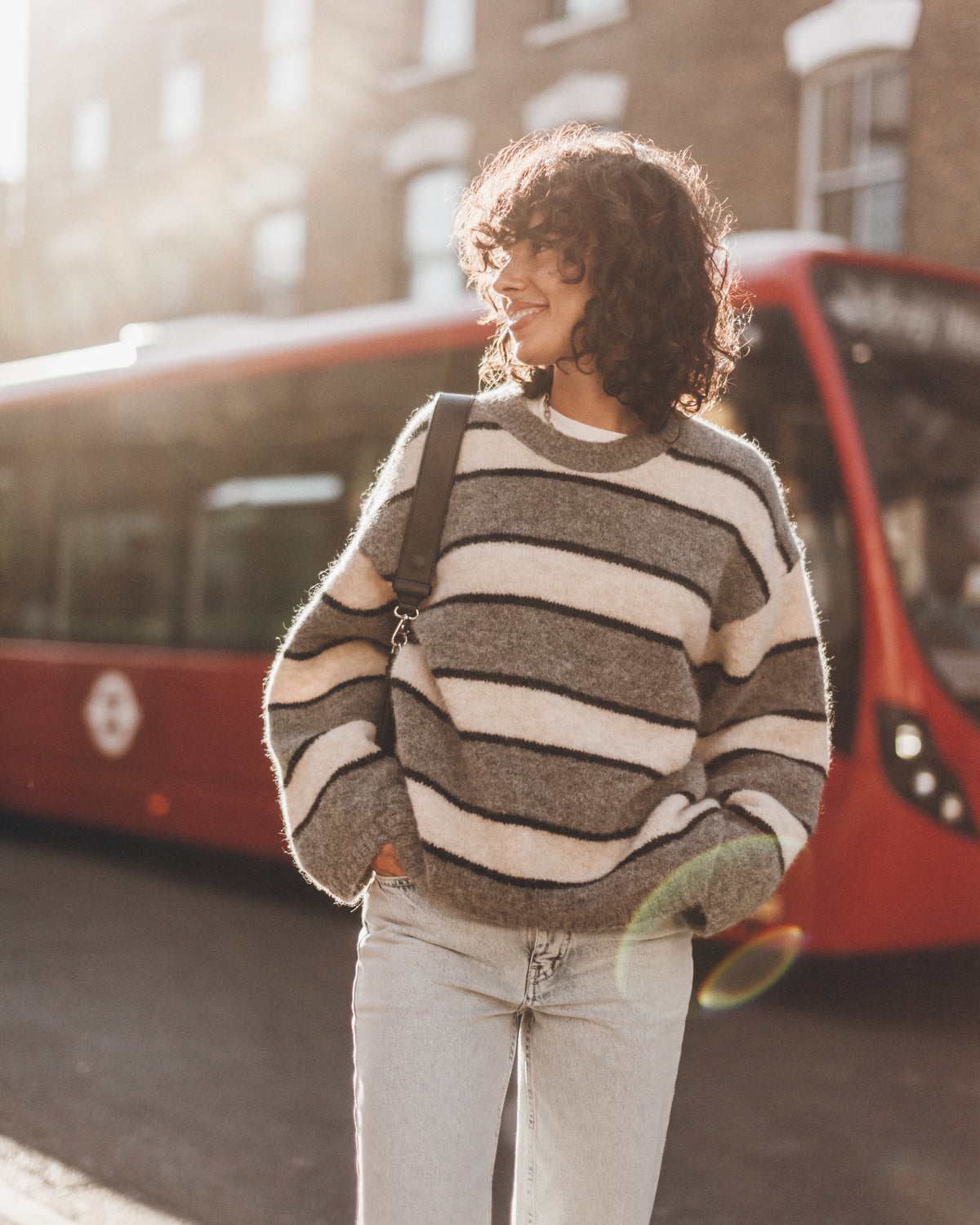 The Grey Striped Knitted Sweater