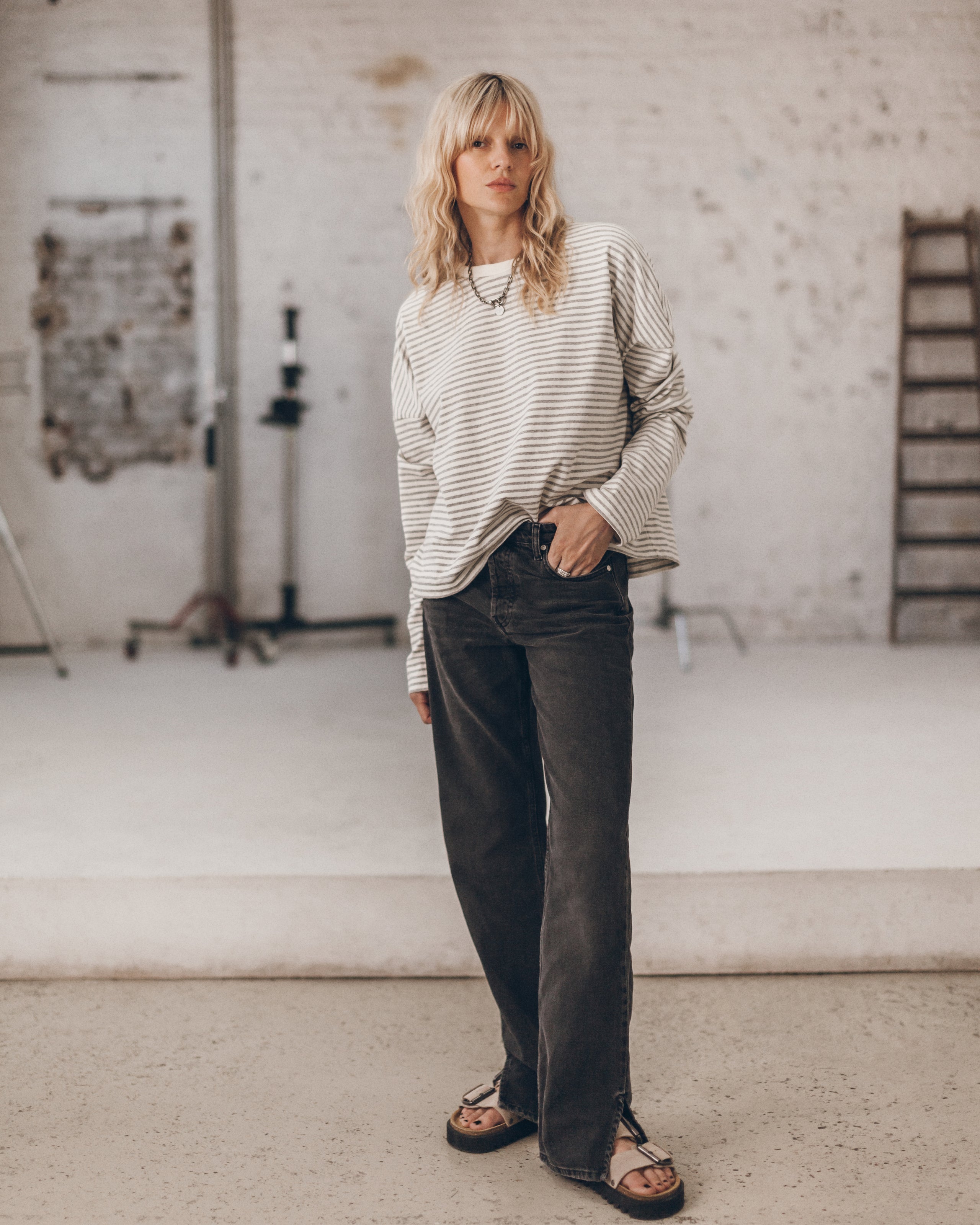 The Black Straight Slit Jeans