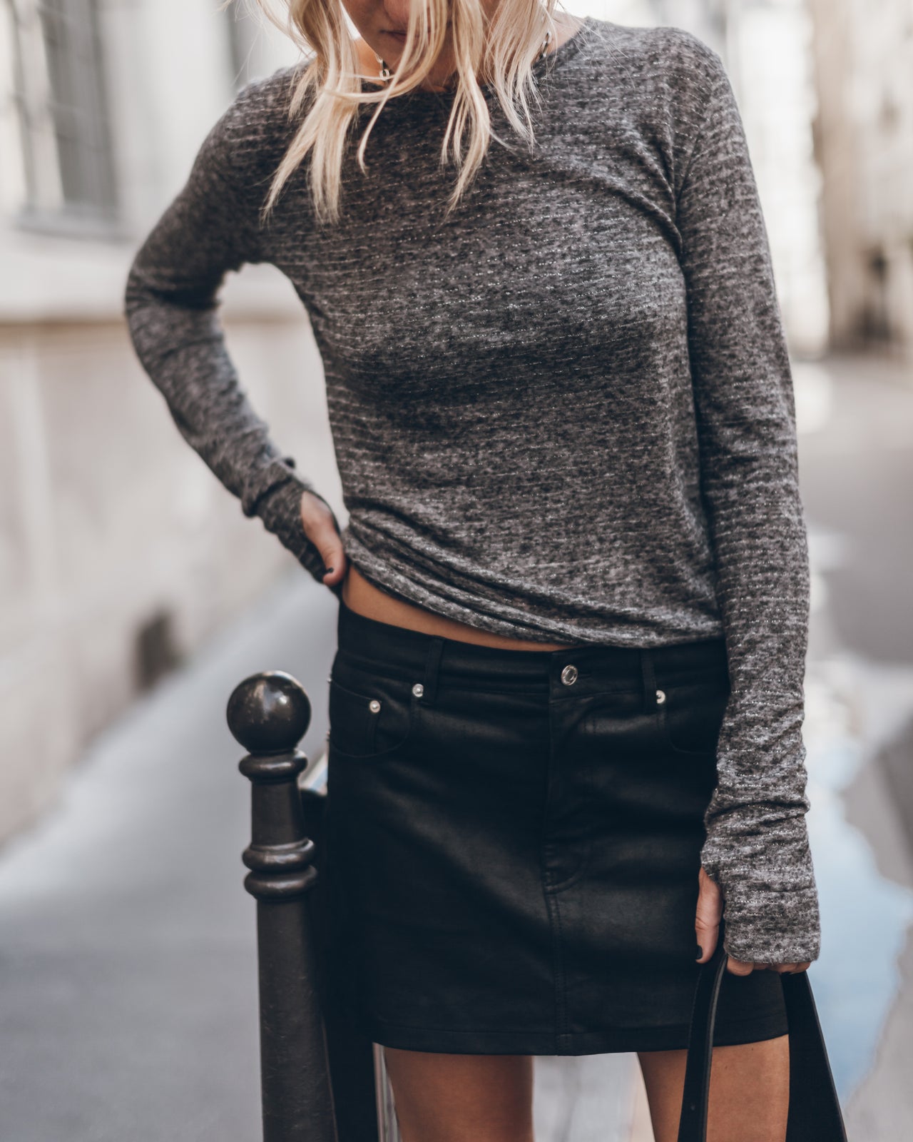 The Grey Striped Sparkly Thin Longsleeve
