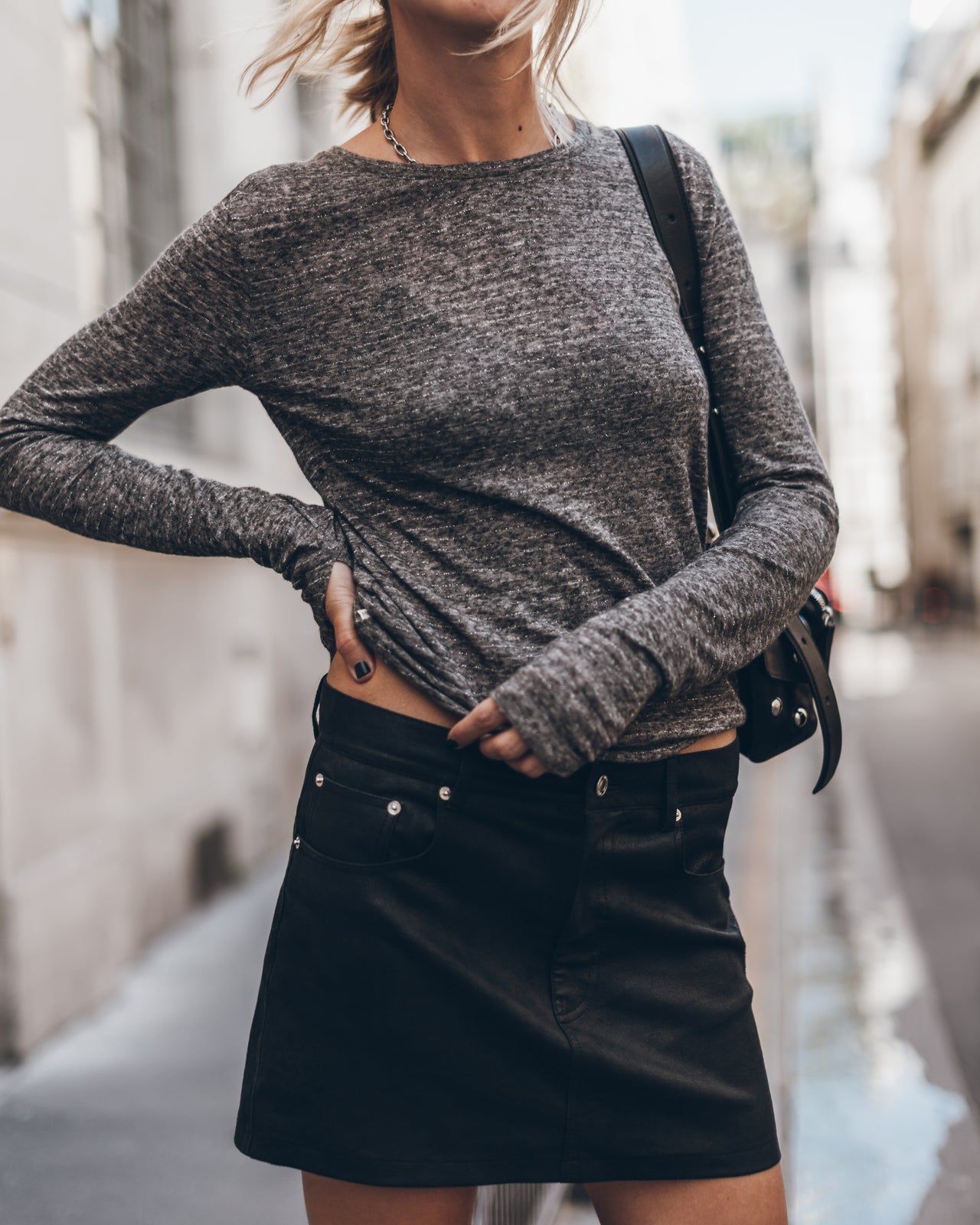 The Grey Striped Sparkly Thin Longsleeve