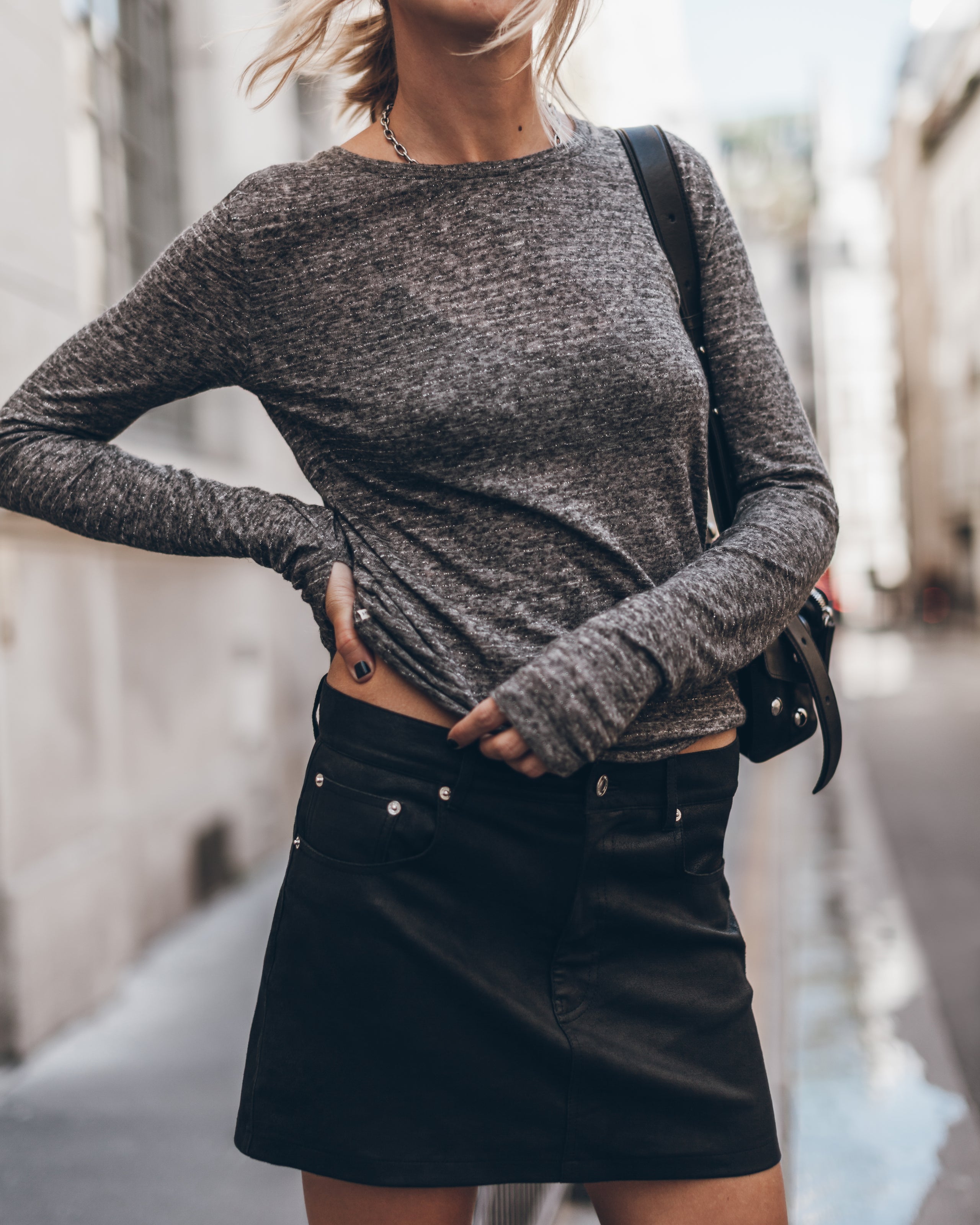 The Grey Striped Sparkly Thin Longsleeve
