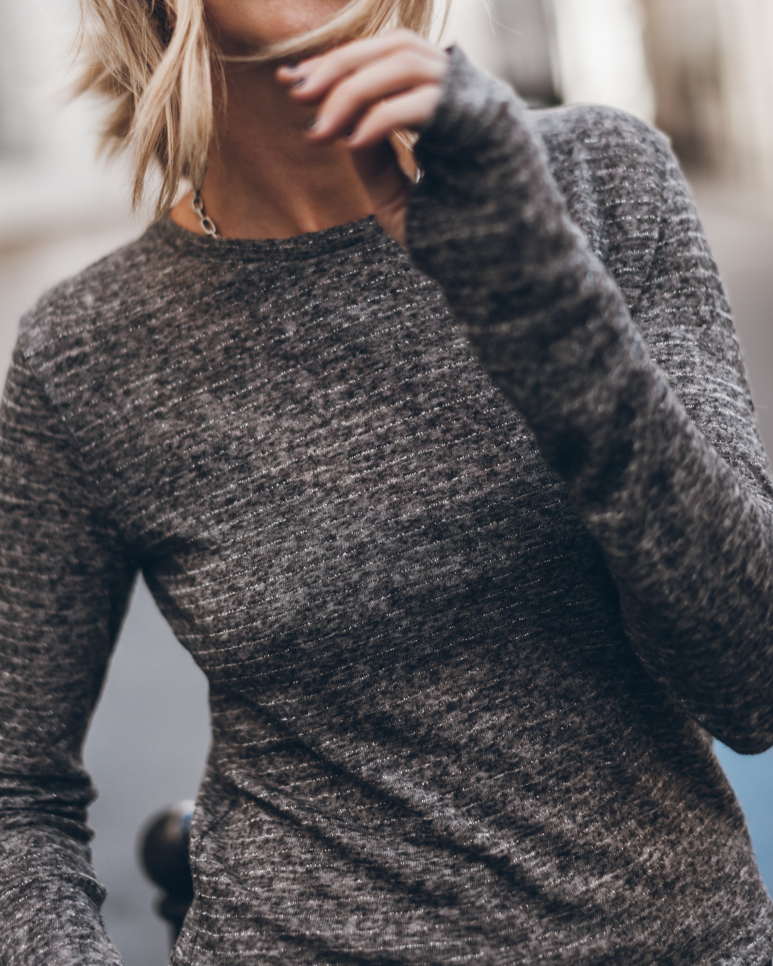 The Grey Striped Sparkly Thin Longsleeve