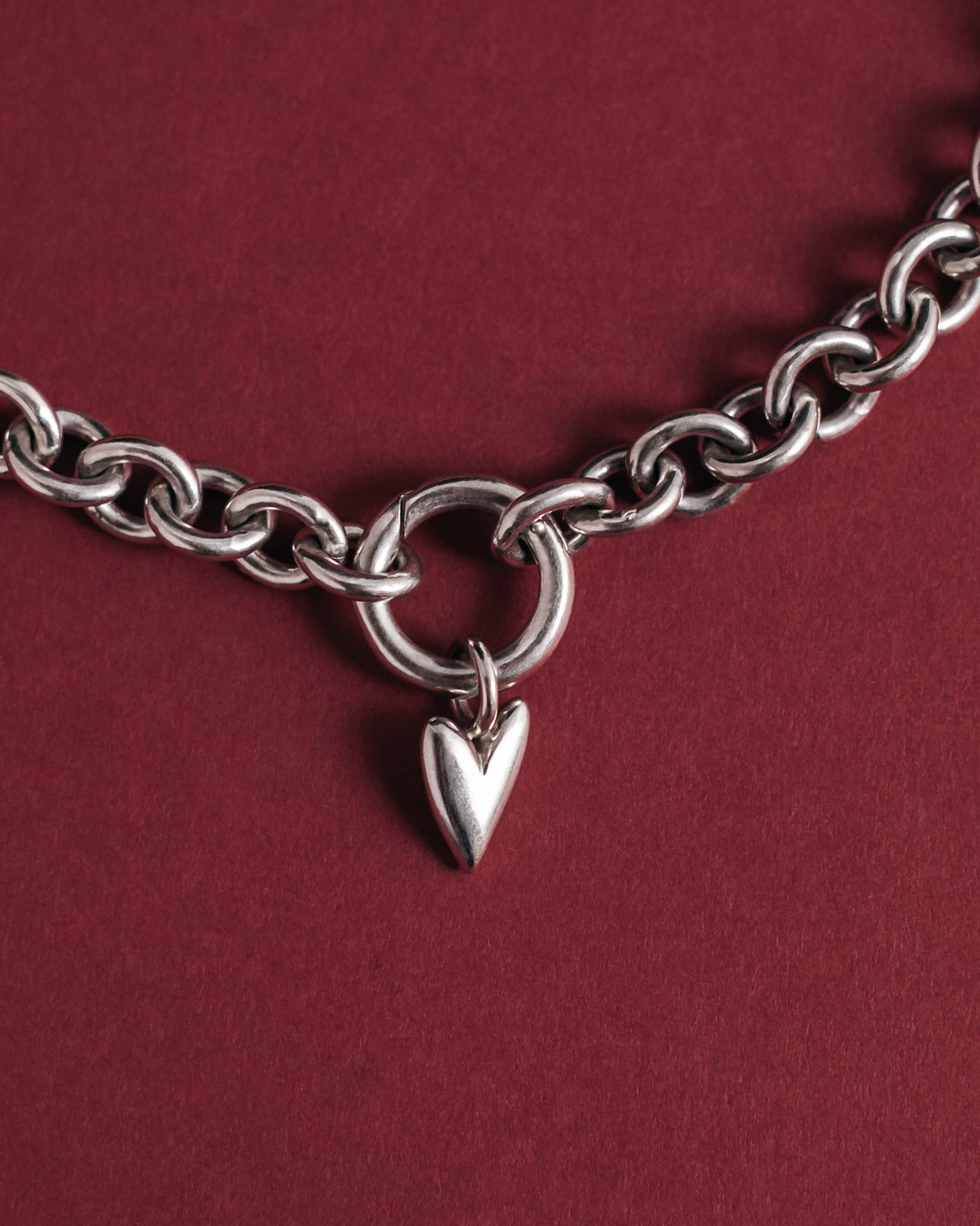 The Heart Charm The Chunky Chain Bracelet Product Shot - Product photo