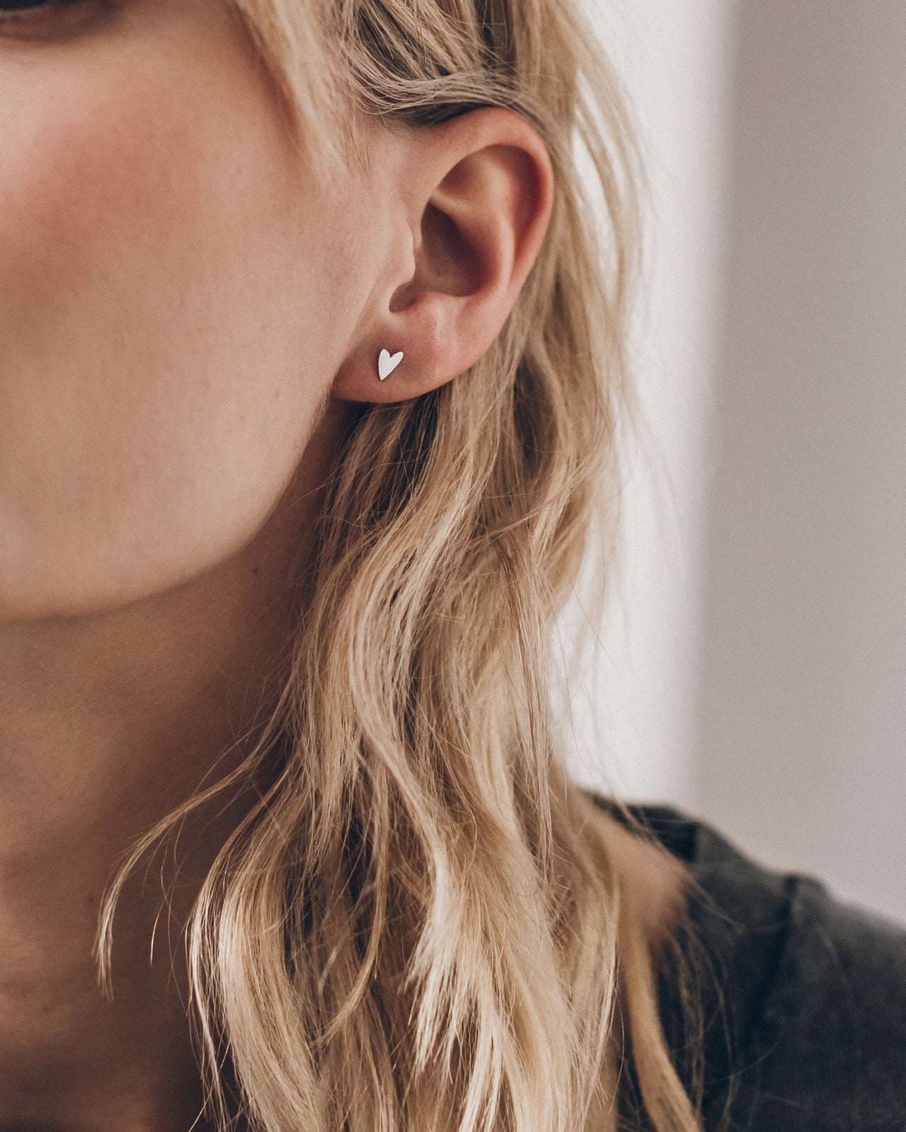 The Heart Stud Earrings