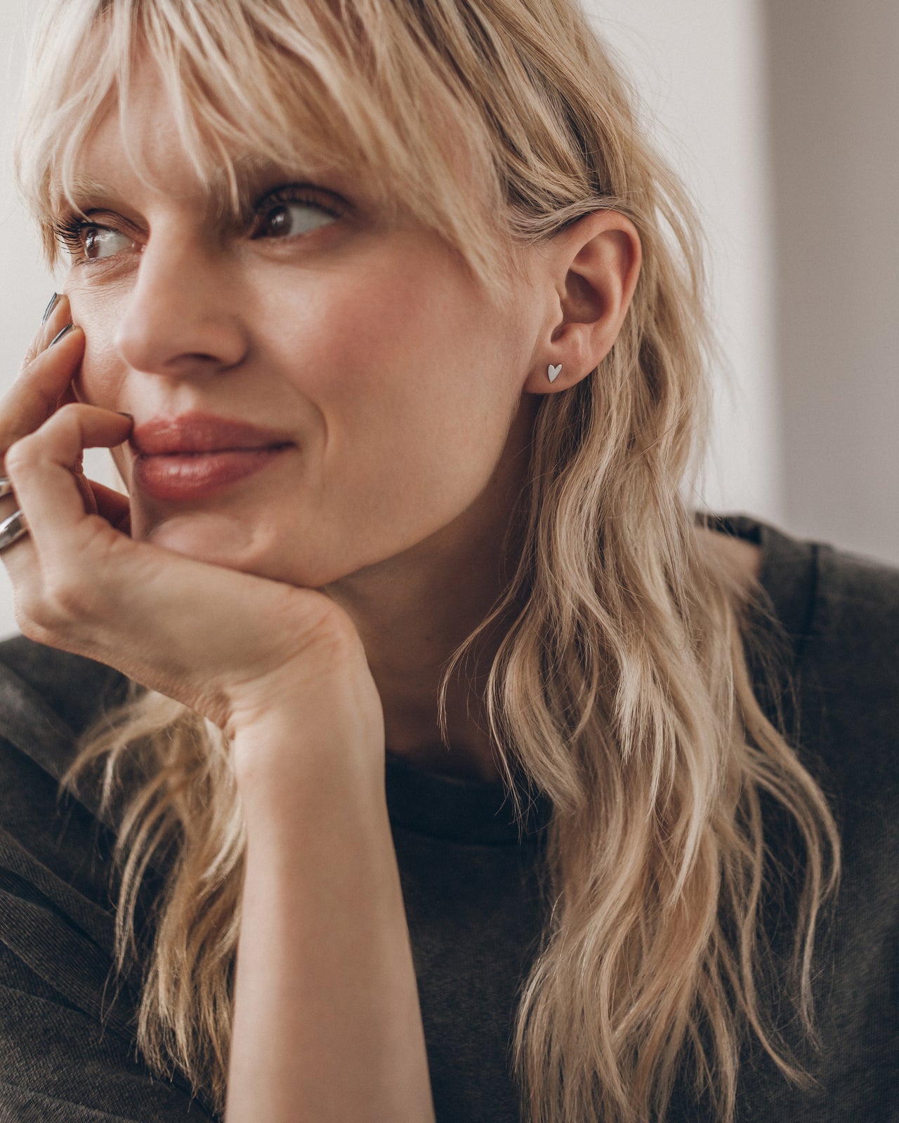 The Heart Stud Earrings