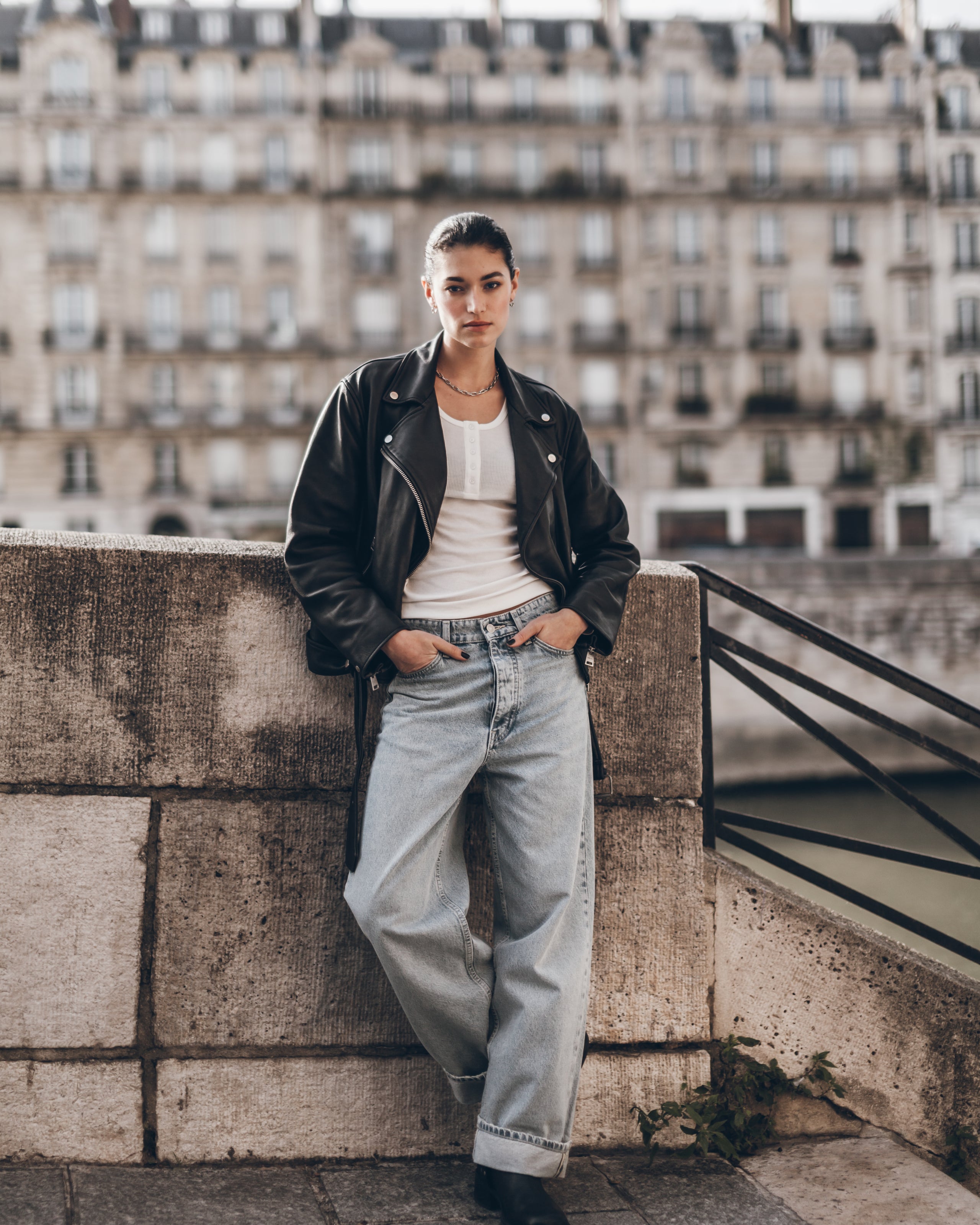 The White Buttoned Ribbed Longsleeve