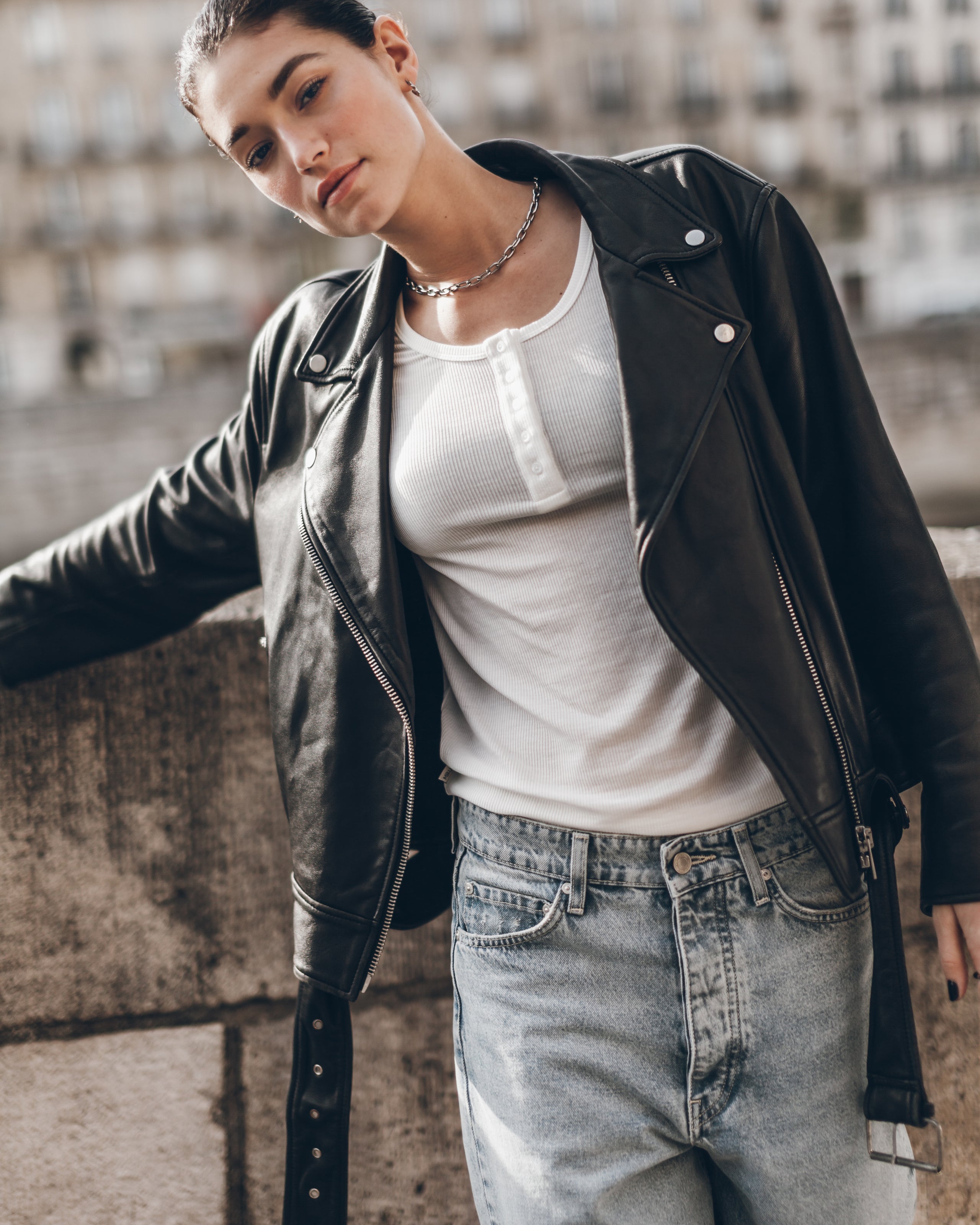 The White Buttoned Ribbed Longsleeve