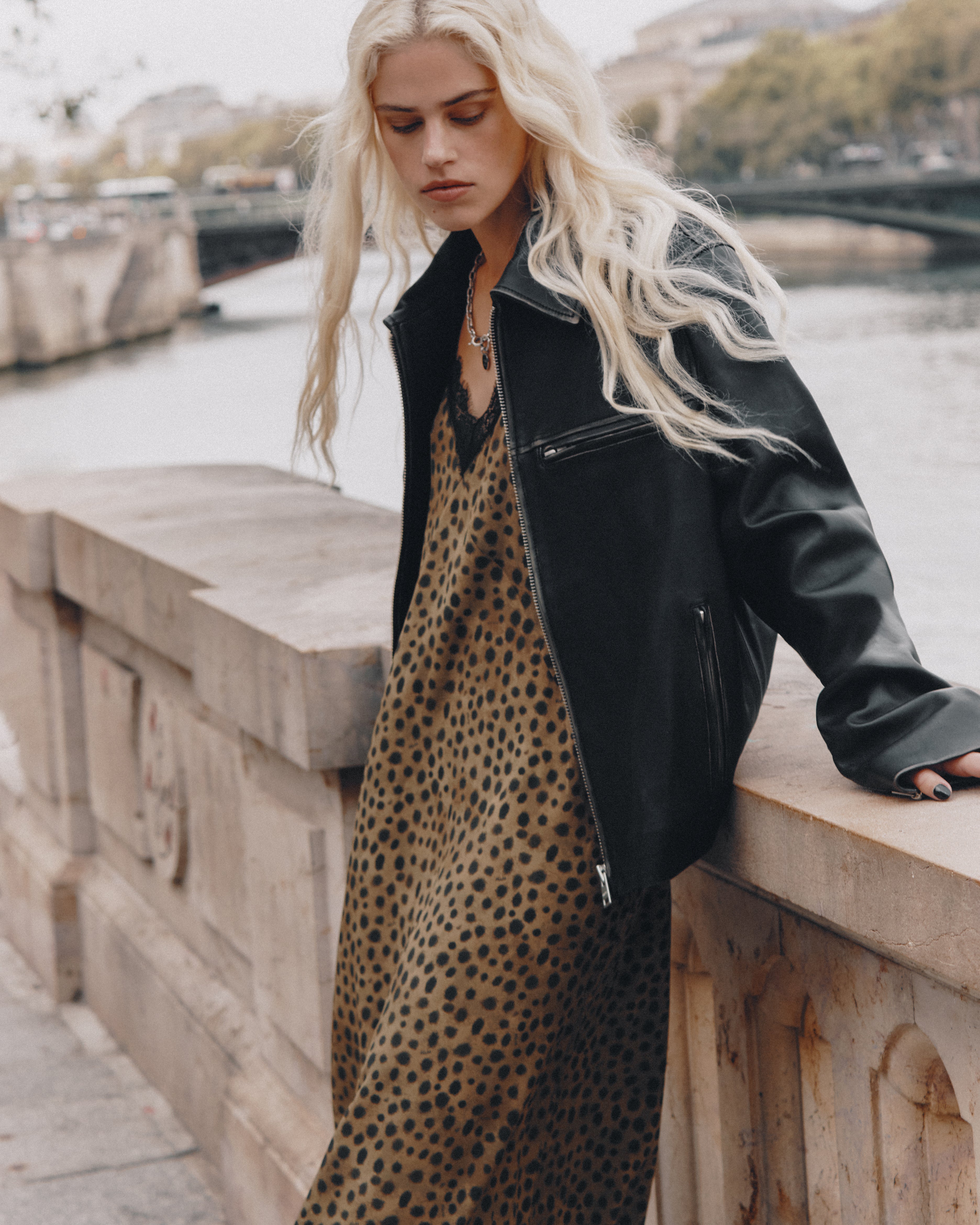 MIKUTA The Leo Laced Long Slip Dress