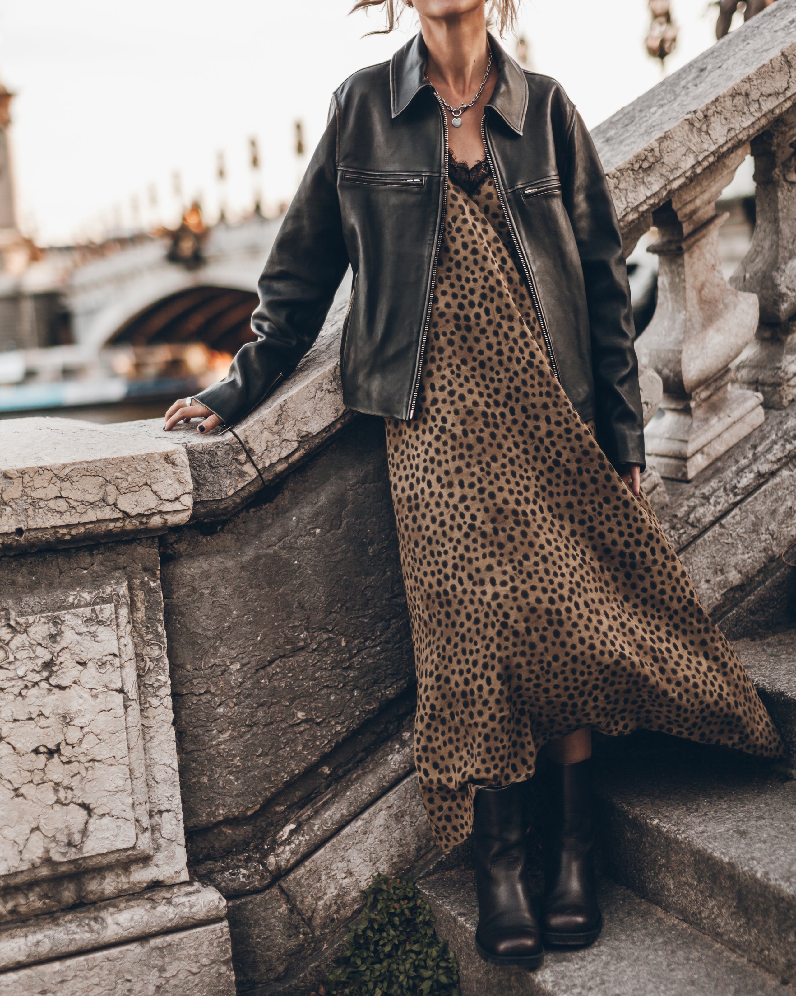 The Black Faded Straight Leather Jacket