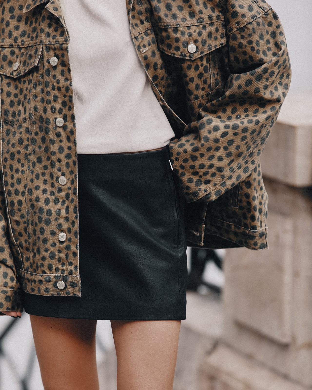 The Straight Mini Leather Skirt