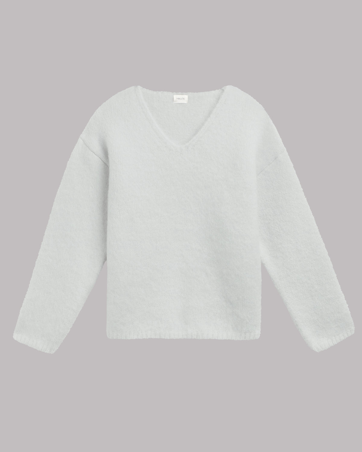 The Light Grey Deep V Mohair Knitted Sweater