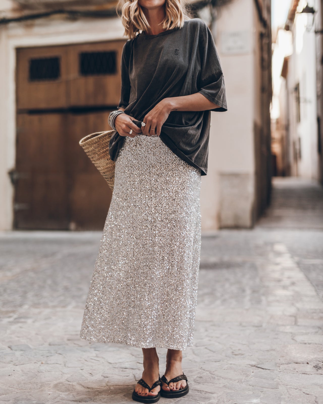 The Light Long Sequin Skirt