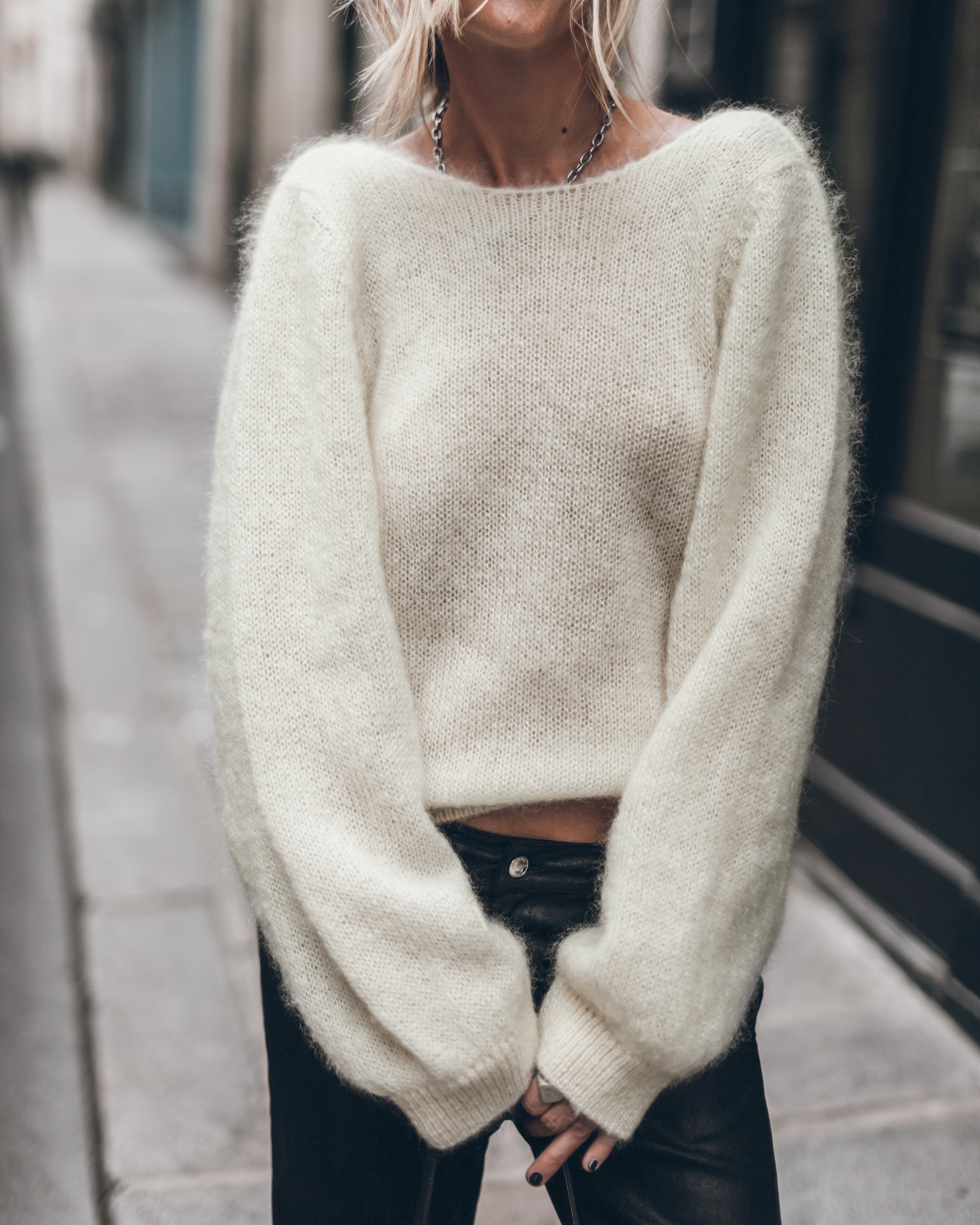 The Light Low Back Knotted Knit Sweater